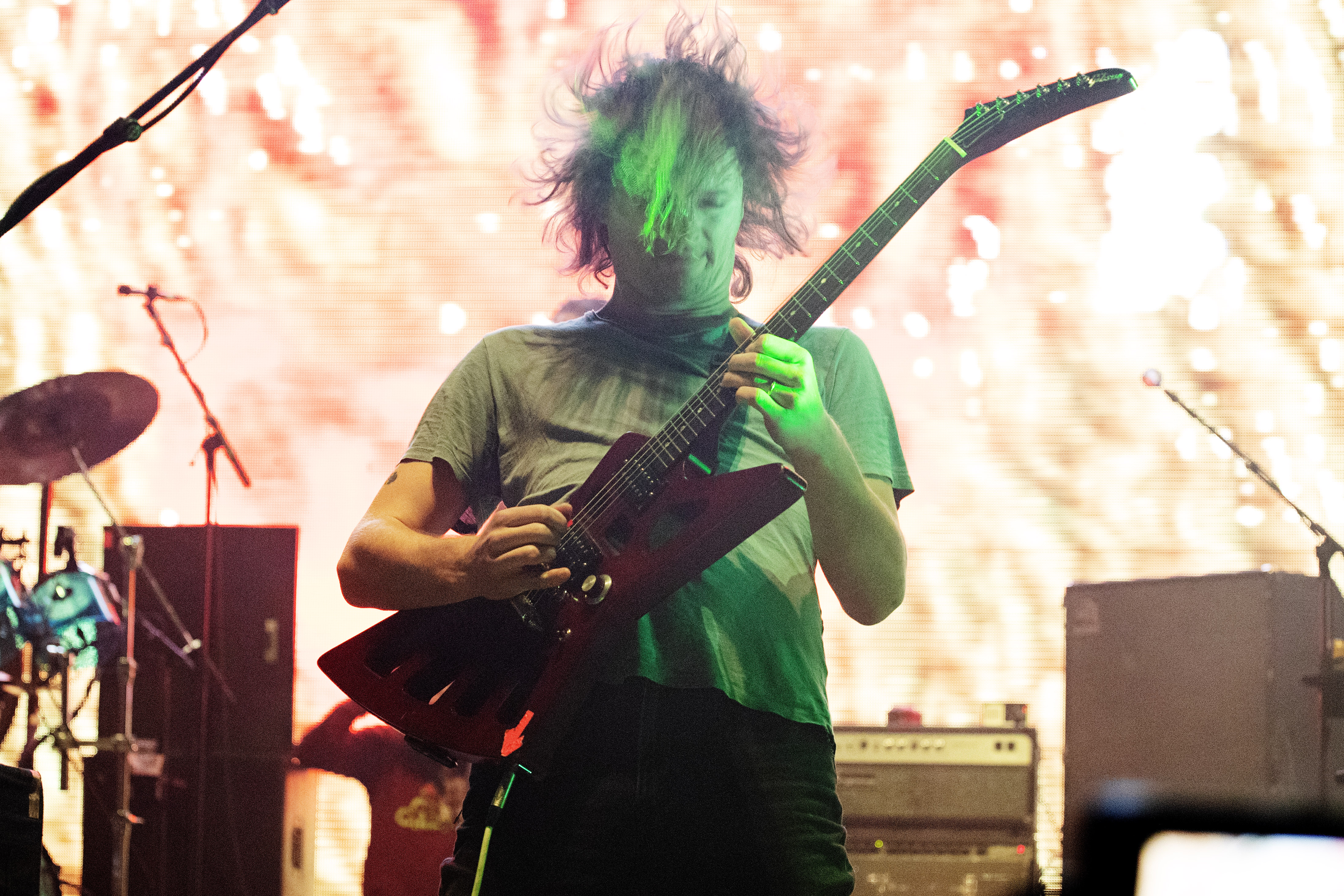 Stu Mackenzie of King Gizzard plays a riff during a performance at Red Rocks on June 7, 2023. (TomHellauerMultimedia Producertom.hellauer@denvergazette.comhttps://denvergazette.com/content/tncms/avatars/f/9e/622/f9e6228a-3b6b-11ed-bf10-fbb71fa8e421.f54b911252c540f1d61709edc4727a39.png)