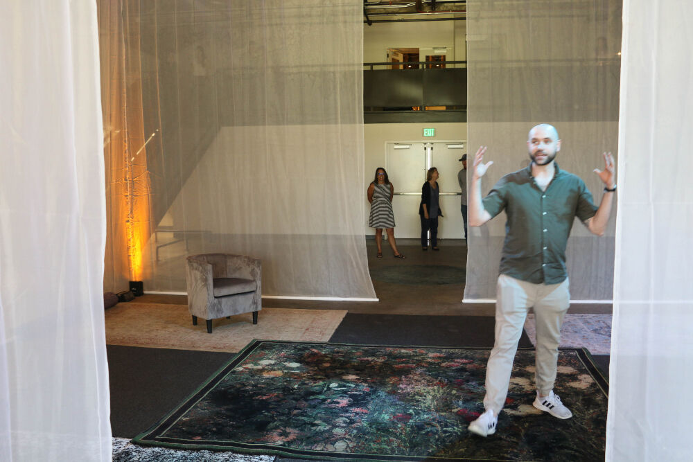 Brendan Duggan, artistic leader of OddKnock Productions, the first local company to get to use the new performance venue at Arkins Park. (John Moore, The Denver Gazette)