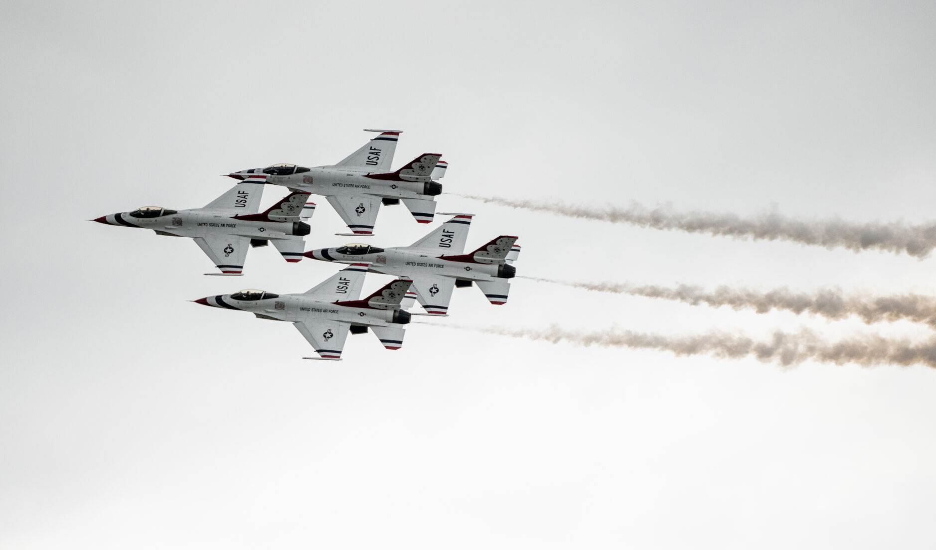 The Thunderbirds perform an airshow following the Air Force Academy graduation ceremony at Falcon Stadium on Thursday, June 1, 2023. (Parker Seibold, The Gazette) (Parker Seibold)