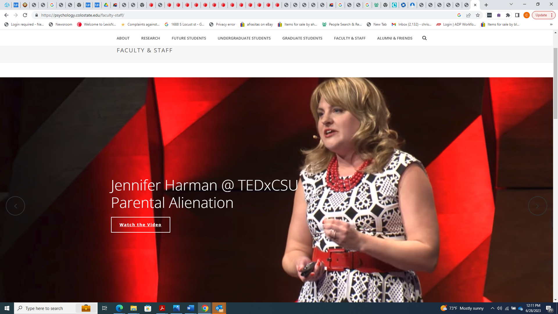 Jennifer Harman, an associate professor of psychology, discusses her research into parental alienation during a TED talk. (Colorado State University)