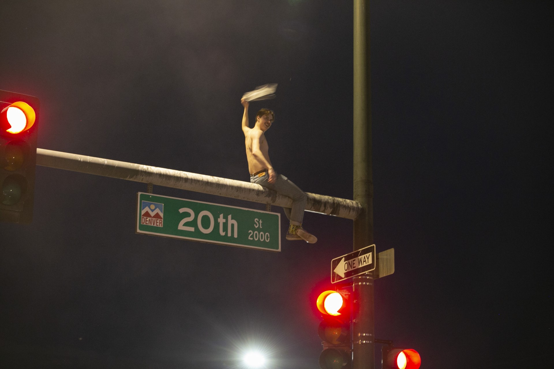 Denver Police said most of their work Monday night after the Nuggets won their first NBA championship was managing traffic. Streets were closed going into downtown as the game ended. (Bear Gutierrez/Special to The Denver Gazette)