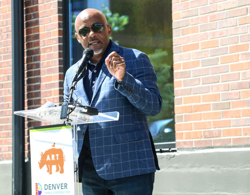 Denver Mayor Michael Hancock called the completion of Arkins Park with the opening of a new performance venue to be an epic moment for Denver on Thursday (John Moore, The Denver Gazette)