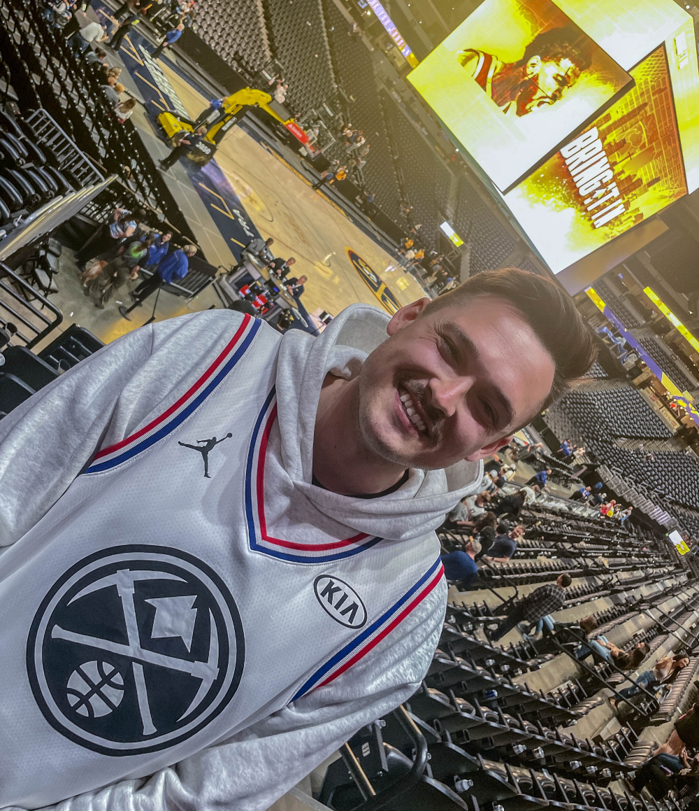 Australian Jake Morris flew all the way to Denver from Melbourne, Australia for the NBA Finals, and he's staying here for all of it. (John Moore/The Denver Gazette)