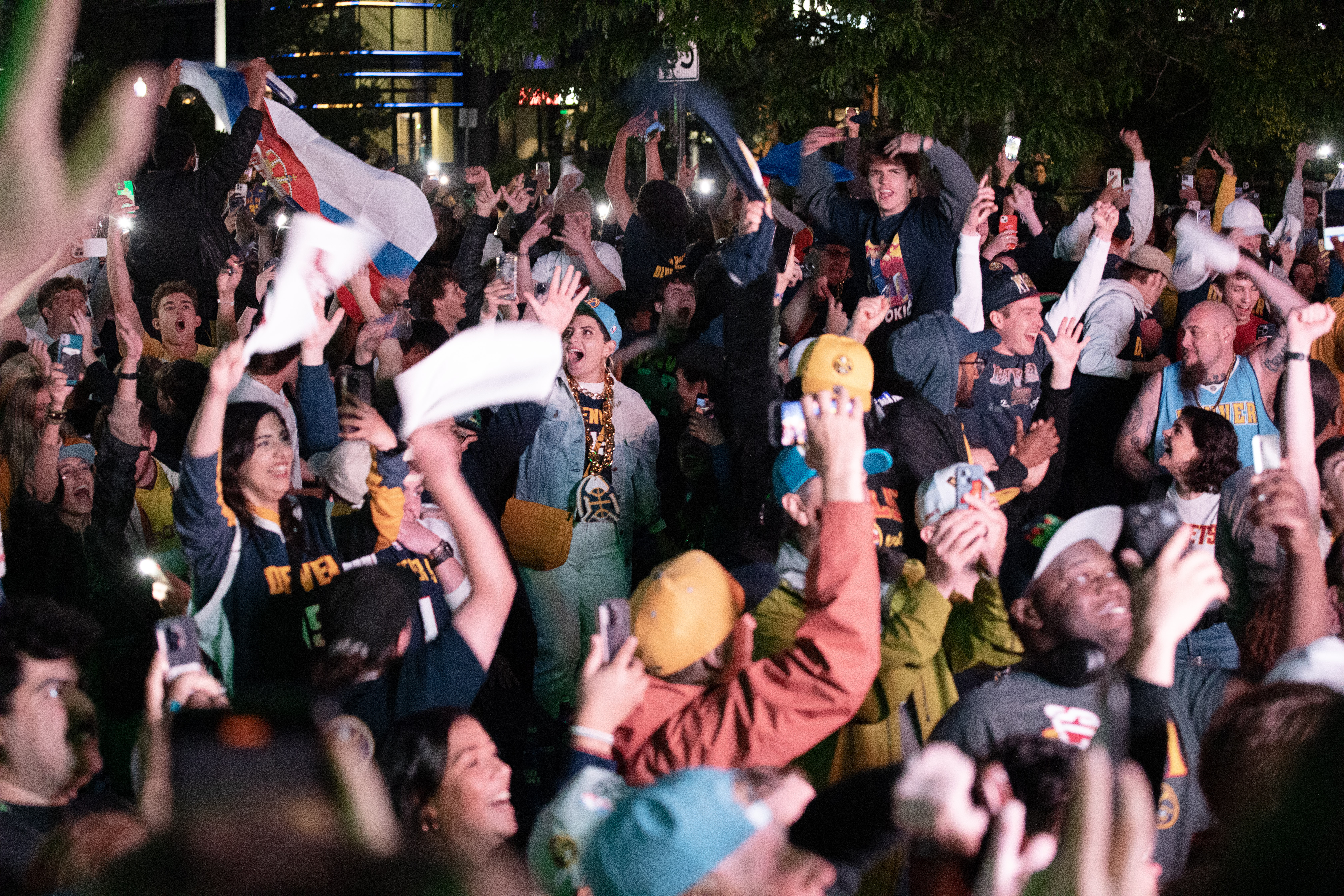 Nuggets fans at Brooklyn's bar celebrate Bruce Brown's game-winning three point shot in the final moments of Denver's championship victory over the Miami Heat on June 12, 2023. (TomHellauerMultimedia Producertom.hellauer@denvergazette.comhttps://denvergazette.com/content/tncms/avatars/f/9e/622/f9e6228a-3b6b-11ed-bf10-fbb71fa8e421.f54b911252c540f1d61709edc4727a39.png)