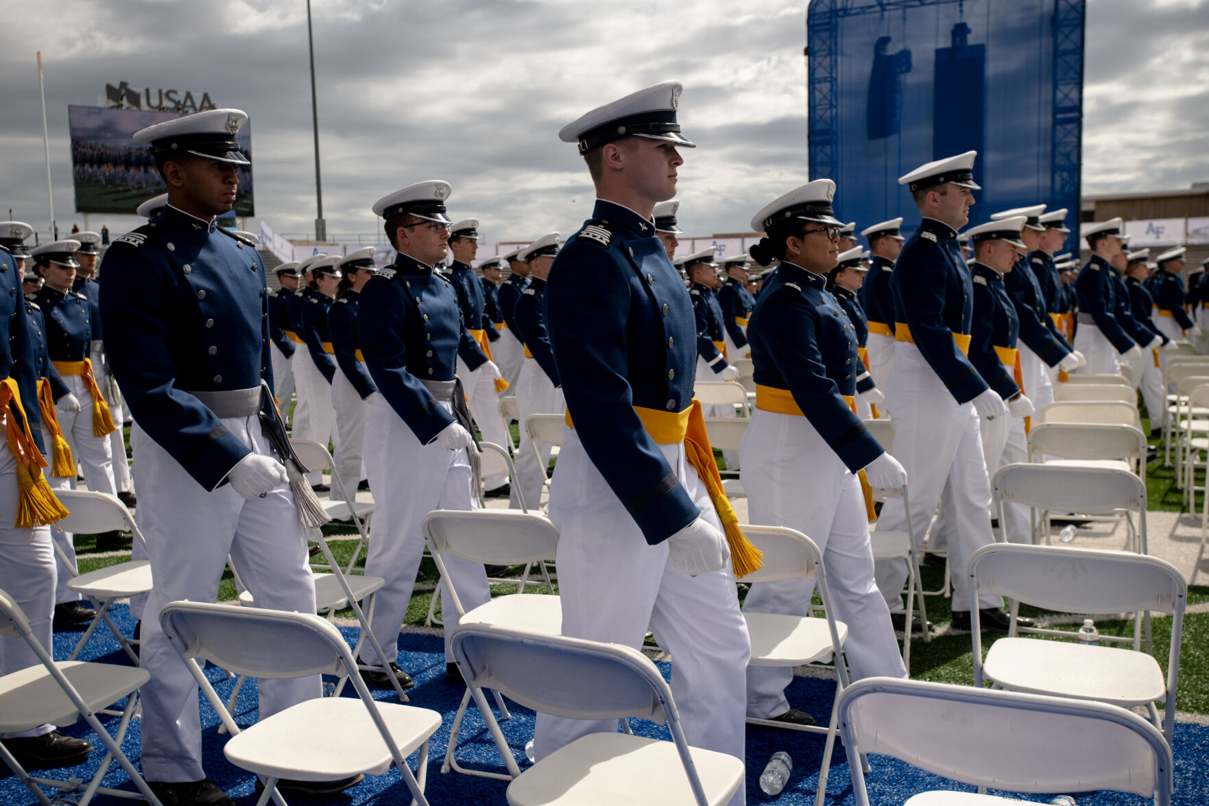 Moments from the 2023 Air Force Academy graduation ceremony at Falcon Stadium where more than 900 cadets became officers on Thursday, June 1. (Parker Seibold, The Gazette) (Parker Seibold)