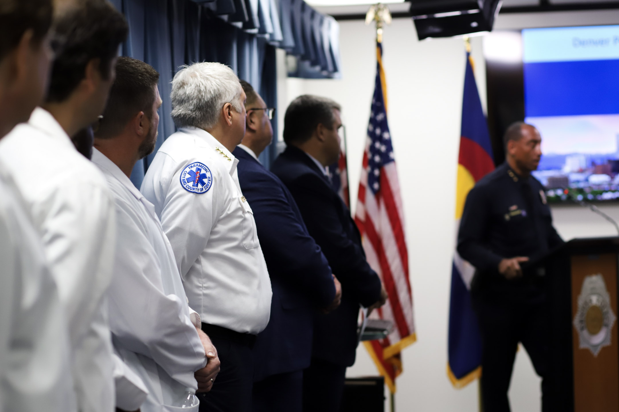 A team of medical professionals from Denver Health join Denver Police Chief Ron Thomas (right) in giving a press briefing about Tuesday's early morning shooting that sent 10 people to the hospital. (KylaPearceAurora reporterkyla.pearce@denvergazette.comhttps://denvergazette.com/content/tncms/avatars/2/16/1e5/2161e54a-3f47-11ed-bc0c-ff41892600ae.4fb8f678b9b96eab286c33c5af828fe7.png)