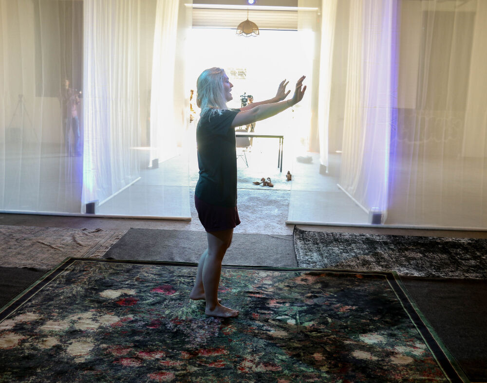 A look at OddKnock Productions' performance of 'Good Bones' at Thursday's opening ceremonies for the new performance venue at Arkins Park. (John Moore, The Denver Gazette)