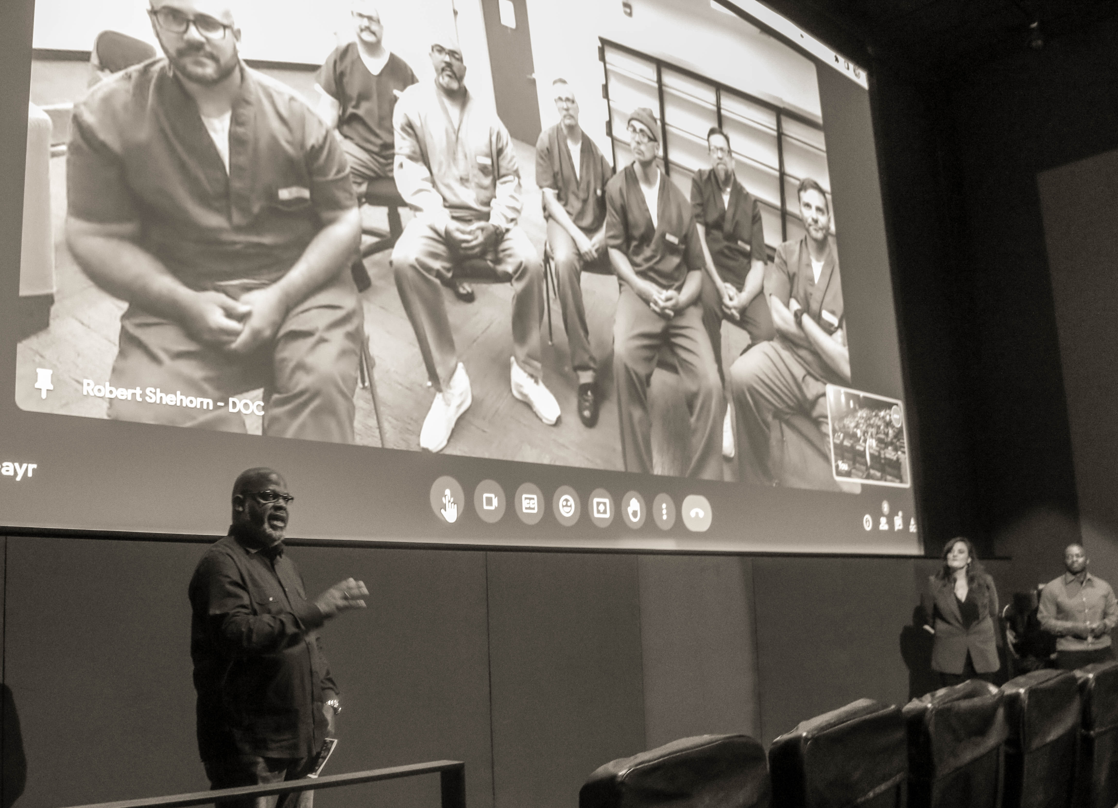 Moses 'Andre' Stancil, Executive Director of the Colorado Department of Corrections, introduces 'If Light Closed its Eyes' on Wednesday at the Sie Film Center. (JOHN MOORE. DENVER GAZETTE)