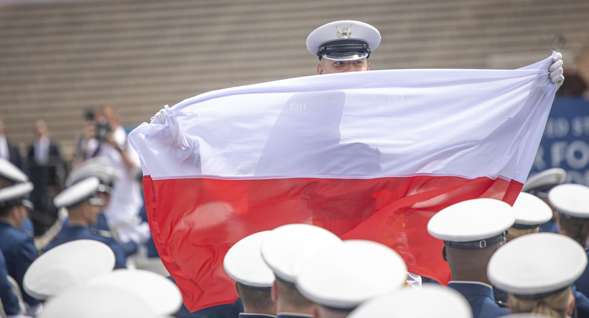 International graduating cadets held up their country’s flags during the U.S. Air Force Academy Class of 2023 Graduation at Falcon Stadium on the U.S. Air Force Academy campus in Colorado Springs, Co., on Thursday, June 1, 2023. (GabiBroekemaPhoto Interngabi.broekema@gazette.comhttps://secure.gravatar.com/avatar/9aa2a13da1acfaa50410cb37bf21fdb1?d=mm&r=g)