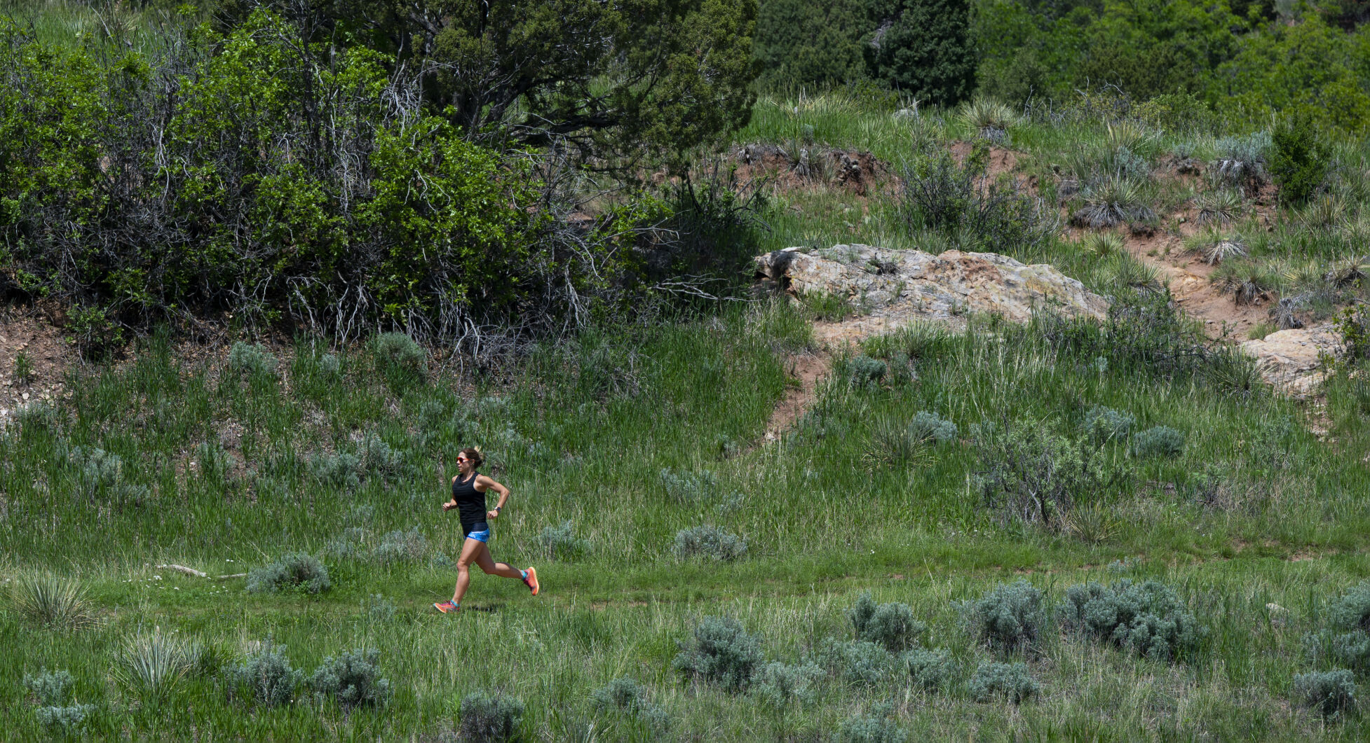 Ultrarunner Dreama Walton runs through Garden of the Gods Park in Colorado Springsthis month. The documentary “Dreama Team,” which premieres July 5 at the Ent Center for the Arts at UCCS, tells her story about running and the struggles she overcame in life. (Christian Murdock/The Gazette)
