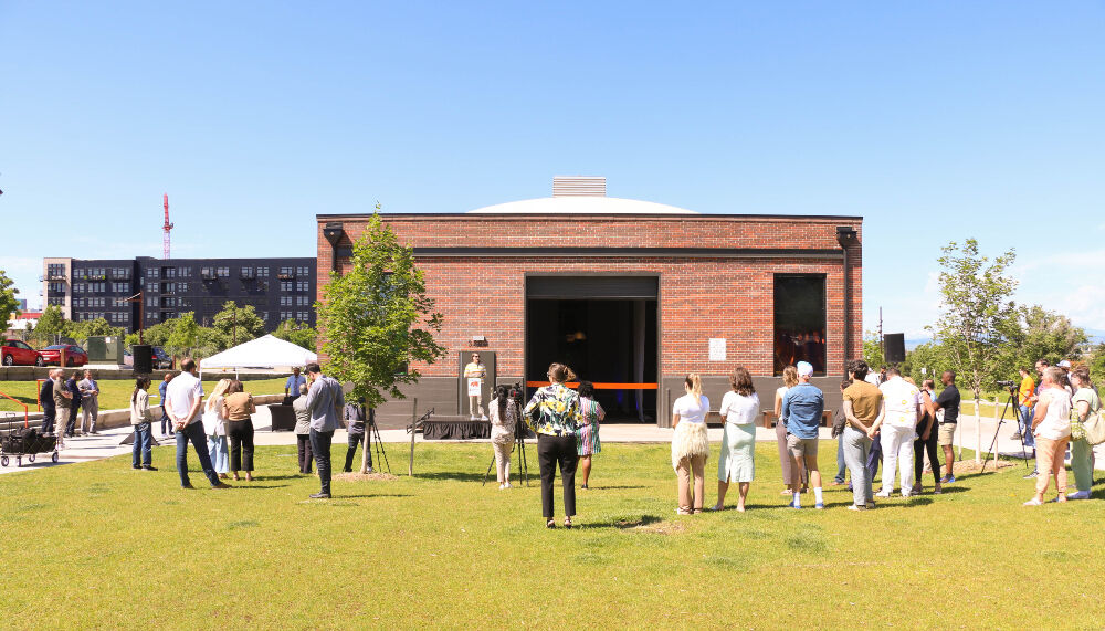 A look at the new performance venue at Arkins Park from the north, near the Denver Public Library’s Bob Ragland Branch. (John Moore, The Denver Gazette)