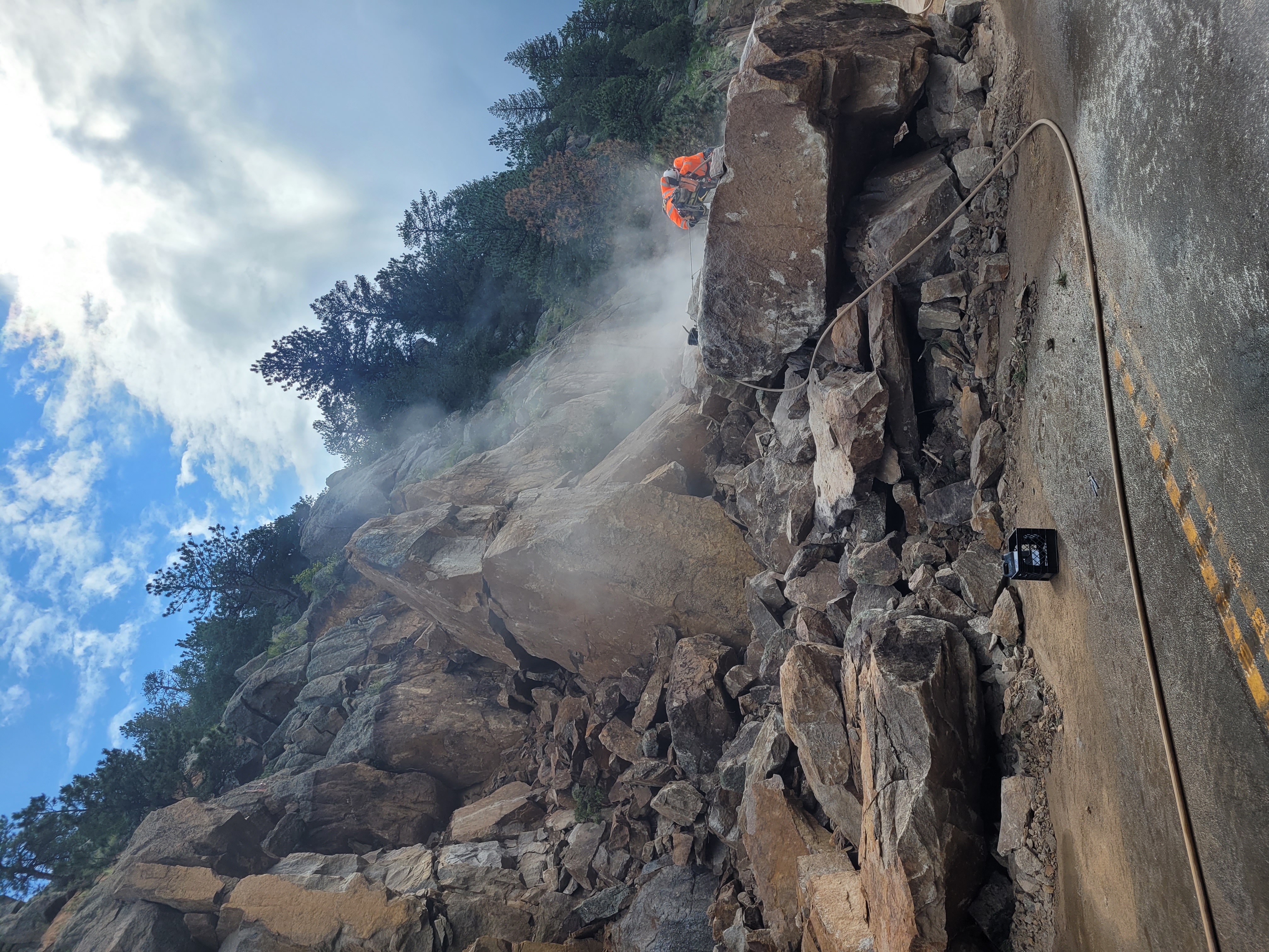 Massive rockslide on Colorado 7 between Lyons and Allenspark closes Highway 7. (Courtesy of the Colorado Department of Transportation)