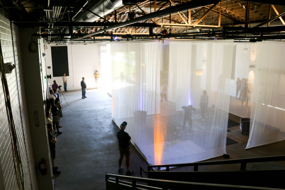 A view from the top of the new indoor performance venue at Arkins Park. (John Moore, The Denver Gazette)