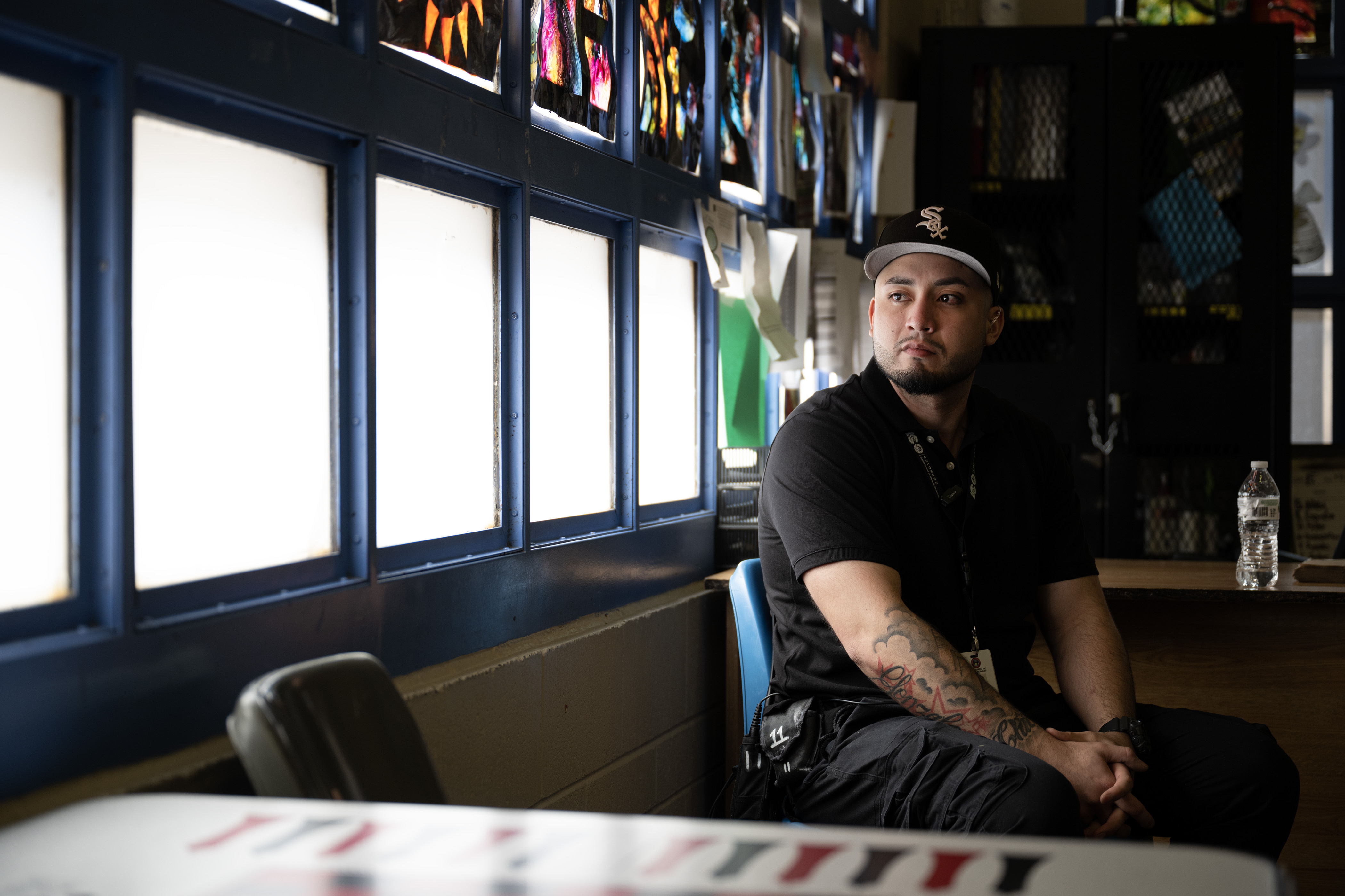 Platte Valley Youth Services youth services specialist Jesus Gonzalez sits for a portrait in a commons area of the facility on Wednesday, March 8, 2023, in Greeley, Colo. (Timothy Hurst/Denver Gazette) (TimHursttim.hurst@gazette.comhttps://secure.gravatar.com/avatar/aca82bd62b4ee425c598527cd6faa1b1?d=mm&r=g)