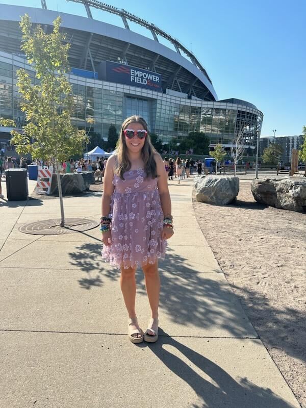 Elaine Cross, 17, from Colorado Springs poses outside Empower Field at Mile High Friday before the sold-out Taylor Swift concert. (KylaPearceAurora reporterkyla.pearce@denvergazette.comhttps://denvergazette.com/content/tncms/avatars/2/16/1e5/2161e54a-3f47-11ed-bc0c-ff41892600ae.4fb8f678b9b96eab286c33c5af828fe7.png)
