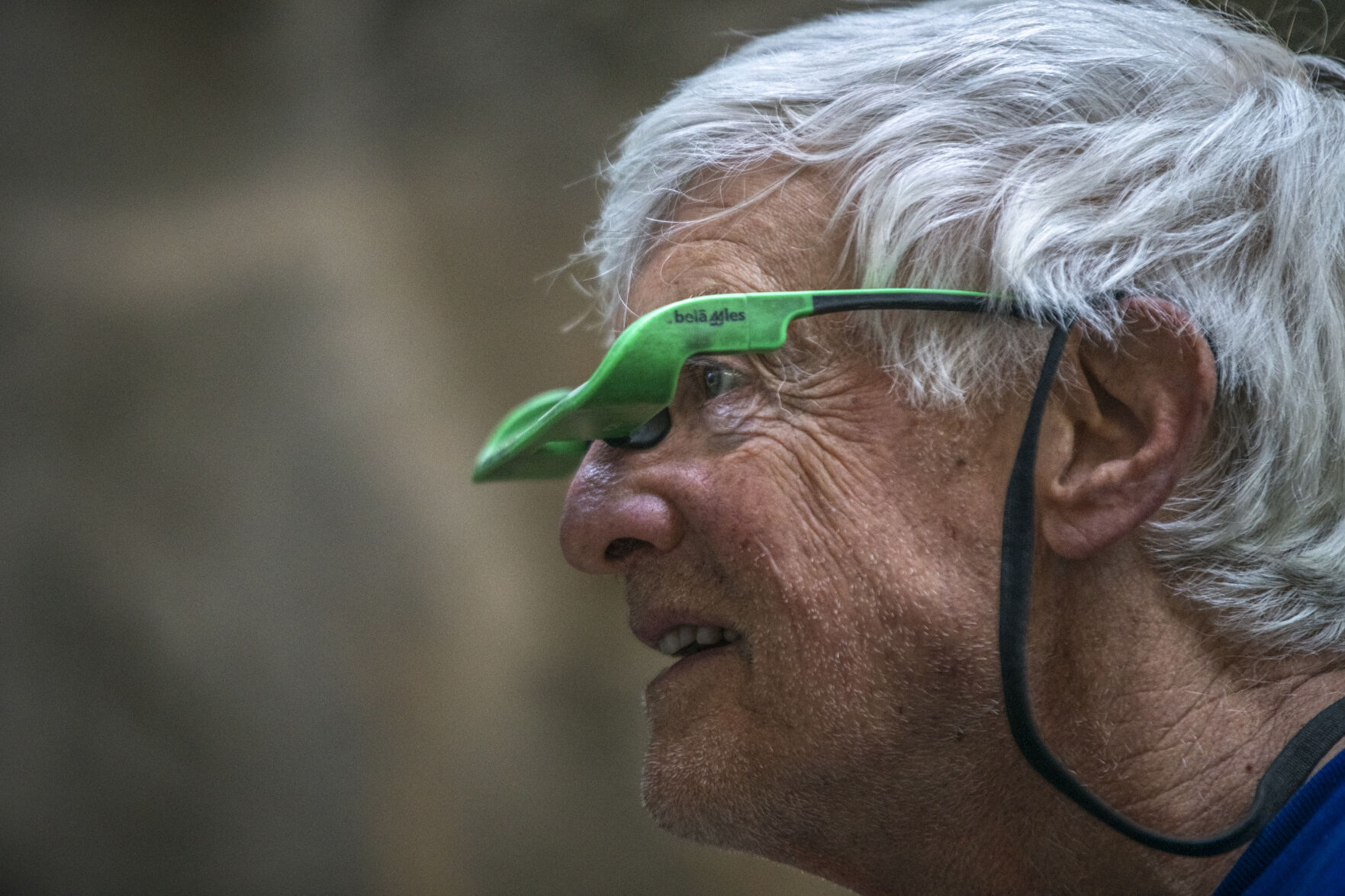 Member of the Rifle Climbing Coalition board Lee Sheftel wears belay glasses to assist his climbing partner. (Gabi Broekema, the gazette)