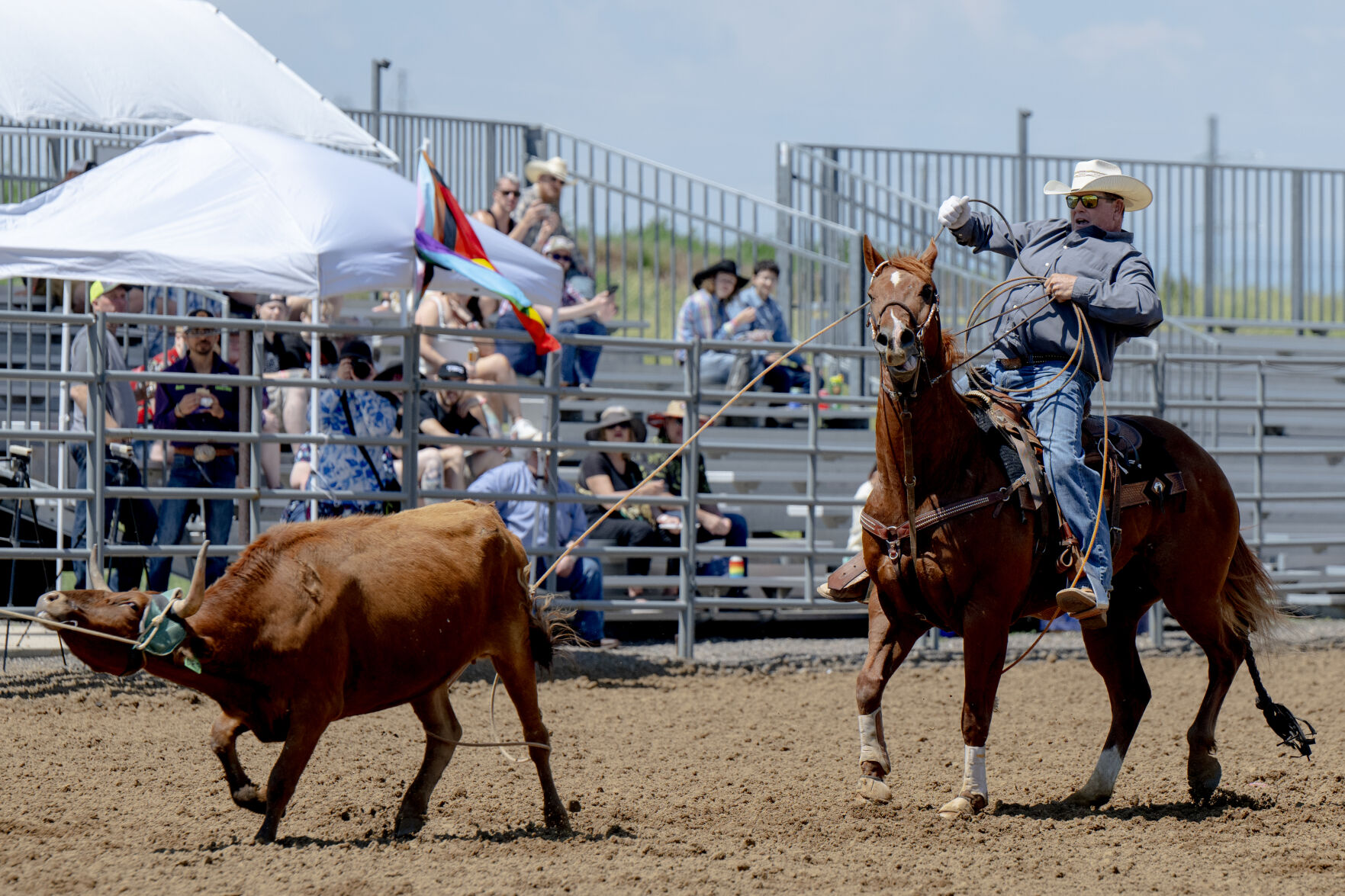 Scenes from the 40th Rocky Mountain Regional Rodeo held by the Colorado Gay Rodeo Association at the Arapahoe County Fairgrounds on Saturday, July 8, 2023. (Parker Seibold, The Gazette) (Parker Seibold)