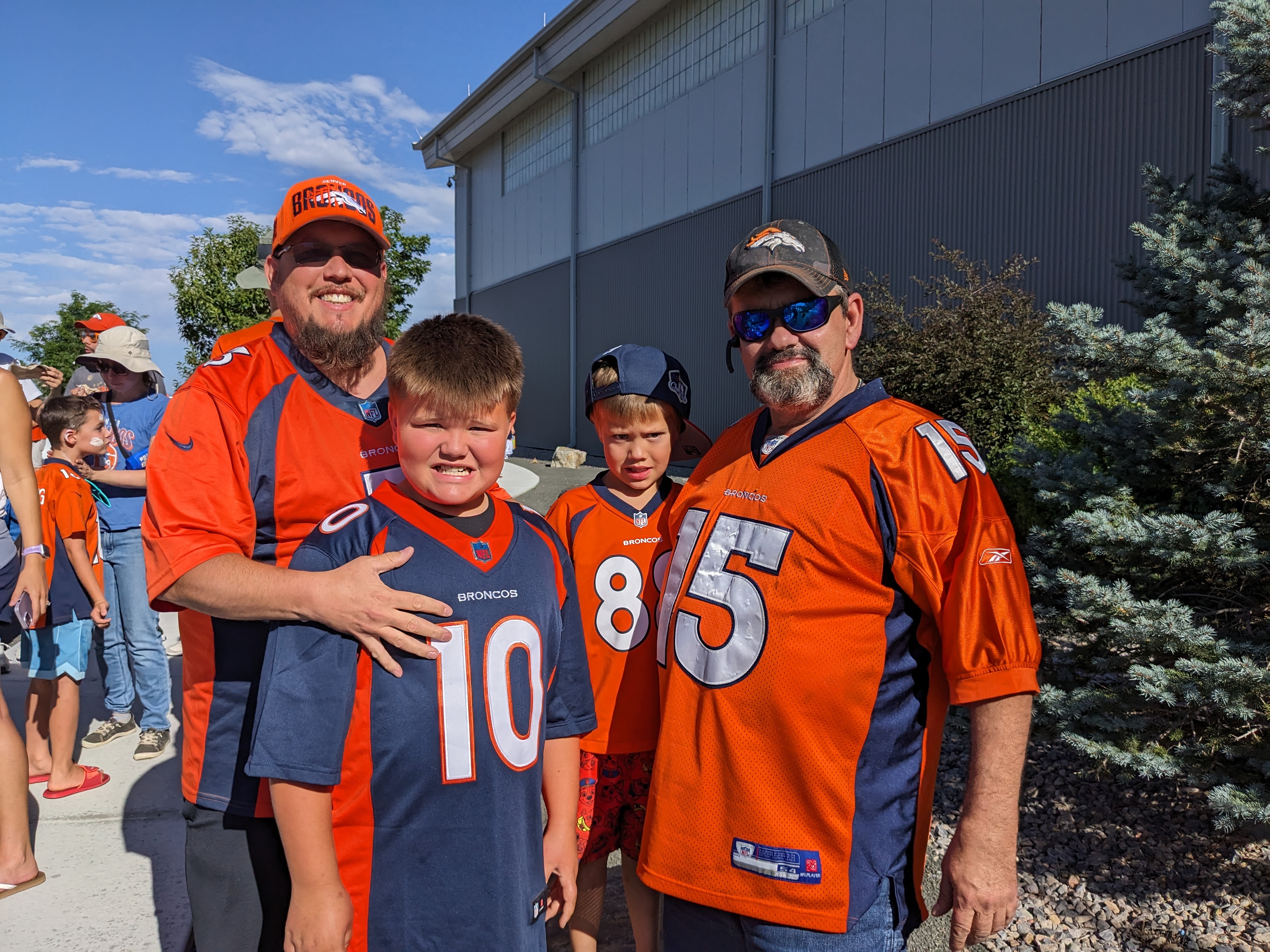 Left to right, Michael Jr., Maxim, Micah and Michael Peirce, who represent three generations of Denver fans, attend a Broncos practice on July 28, 2023 in Centennial. (SageKelleyJefferson County Reportersage.kelley@denvergazette.comhttps://denvergazette.com/content/tncms/avatars/e/5f/457/e5f45740-2717-11ee-85b2-ab80f2d36252.5b966c1d2ce4987987665d57c237eda4.png)