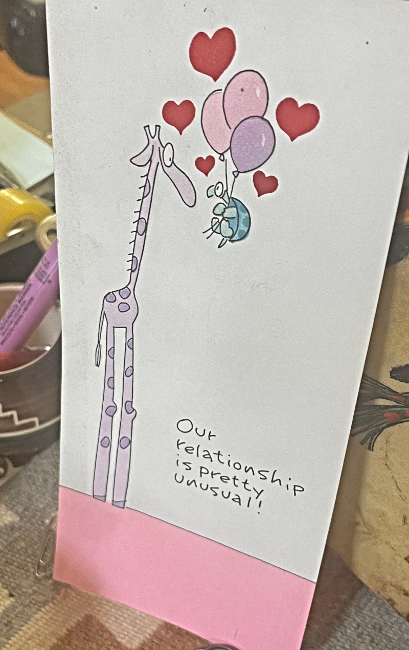 A card on the desk of Chuck Rozanski from his wife of 43 years, Nanette Furman. (Courtesy of Chuck Rozanski)