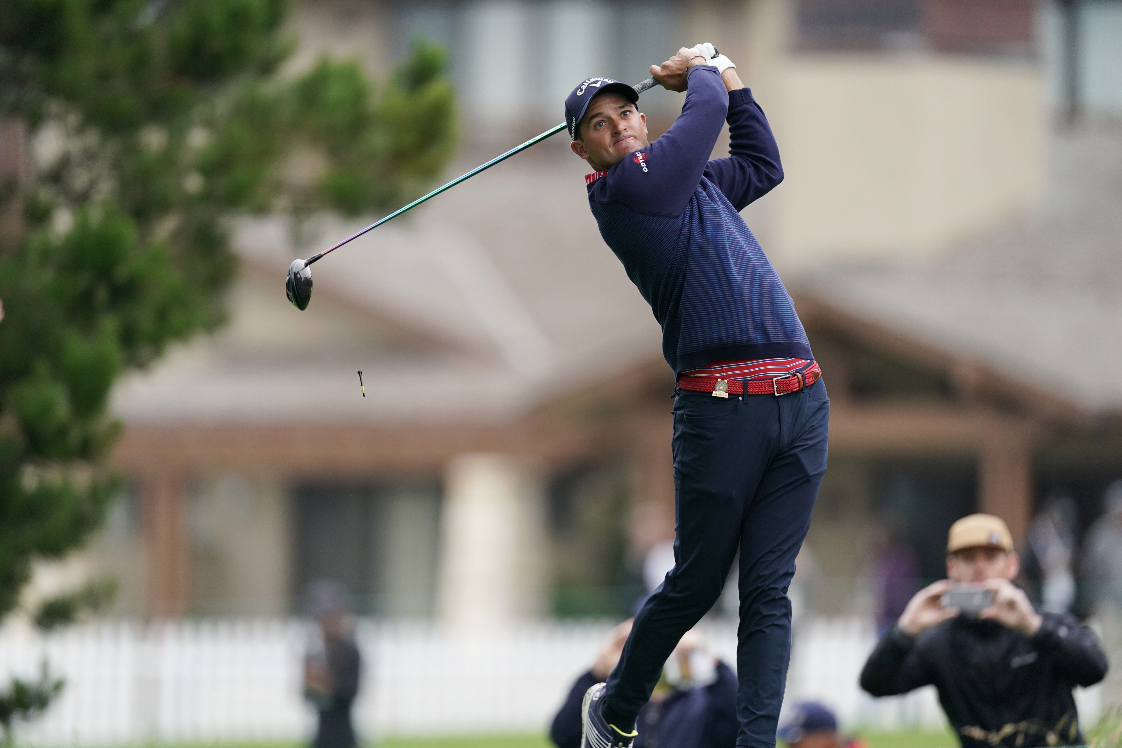 Sam Saunders watches his tee shot on the second hole during the first round of the U.S. Open Championship golf tournament, Thursday, June 13, 2019, in Pebble Beach, Calif. (AP Photo/Carolyn Kaster) (Carolyn Kaster)