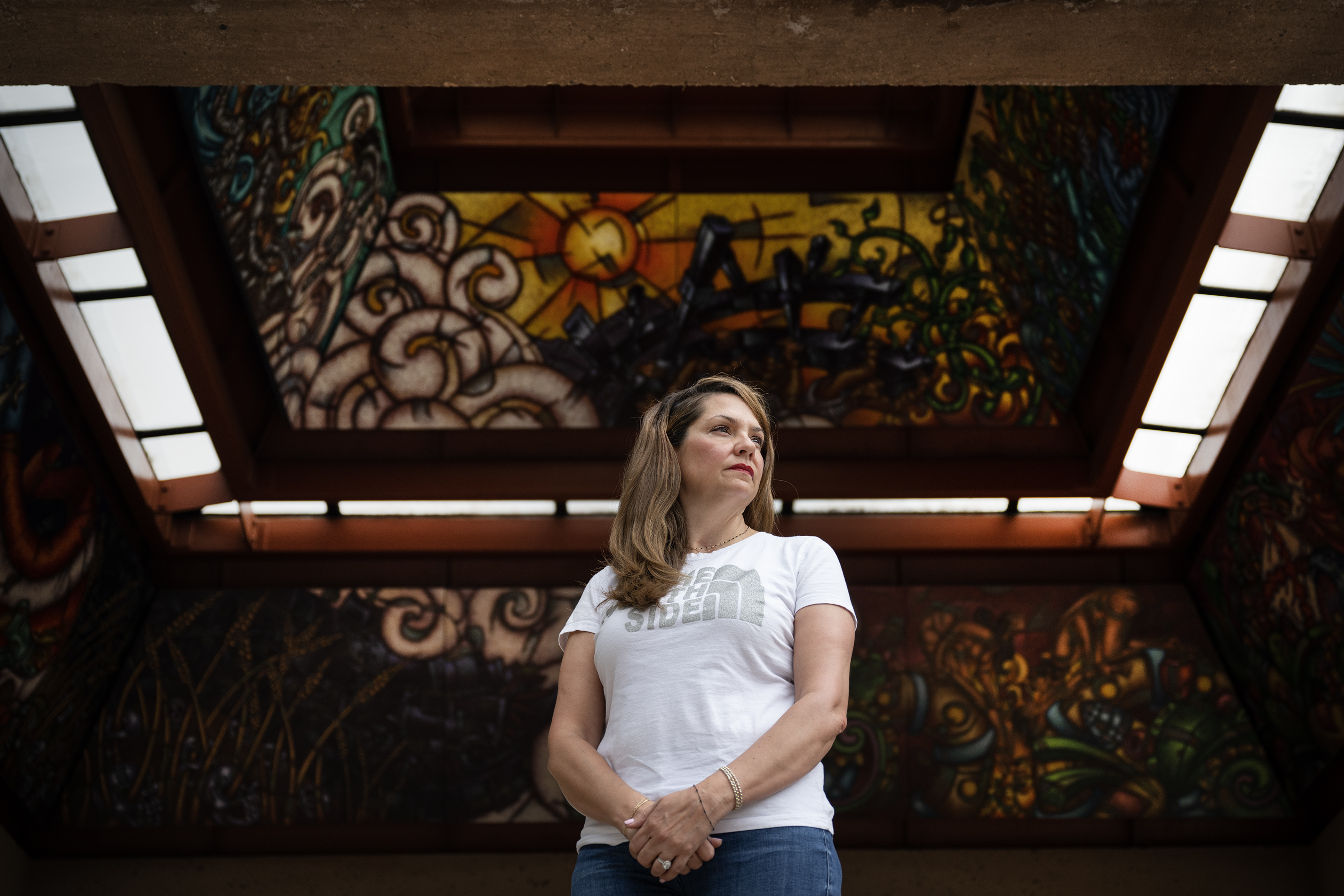 Denver City Council member for District 1, Amanda Sandoval, stands for a photo under the Plaza de la Raza kiosko featuring the mural “El Viaje” by David Ocelotl Garcia, on Friday, June 30, 2023, at La Raza Park in Denver. (Timothy Hurst/Denver Gazette) (TimHursttim.hurst@gazette.comhttps://secure.gravatar.com/avatar/aca82bd62b4ee425c598527cd6faa1b1?d=mm&r=g)