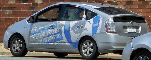 A silver Prius involved in a shooting Saturday at the Jus' Burritos restaurant in Broomfield, off Highway 287. The car looks extremely similar to one videotaped where a person shot at The Beauvallon condominium complex at 9th and Lincoln streets, Denver, July 4. Broomfield police said that they are working with Denver authorities to see if shootings on Capitol Hill are related. (Courtesy of Broomfield Police Department)