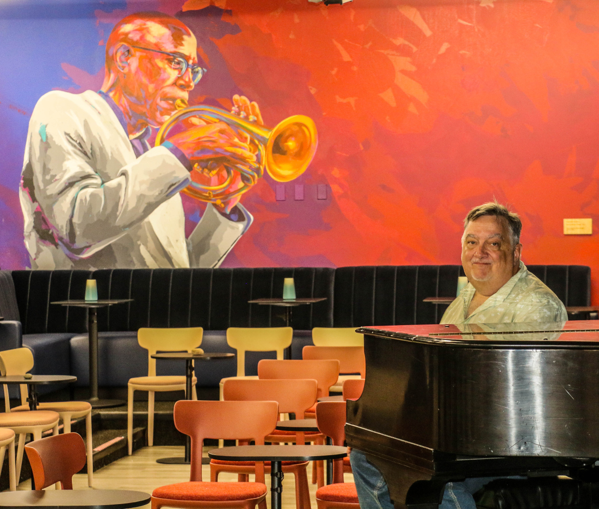 Owner Donald Rossa inside the new Dazzle jazz club, which opens Aug. 4, 2023, in its new location at 14th and Arapahoe streets in the Denver Performing Arts Complex. (John Moore, The Denver Gazette)