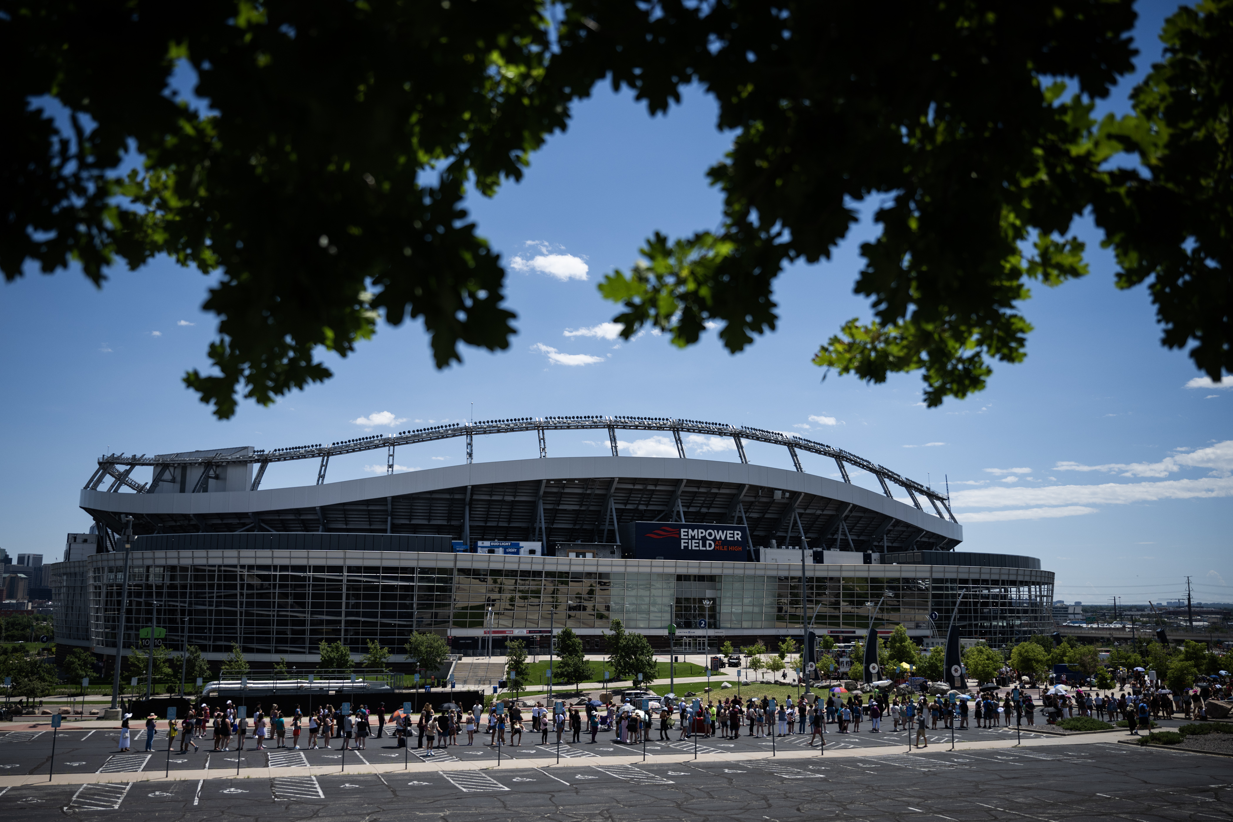 Fans line up to buy Taylor Swift merchandise outside of Empower Field at Mile High where she will be playing two shows the next two days, on Thursday, July 13, 2023, in Denver. (Timothy Hurst/Denver Gazette) (TimHursttim.hurst@gazette.comhttps://secure.gravatar.com/avatar/aca82bd62b4ee425c598527cd6faa1b1?d=mm&r=g)
