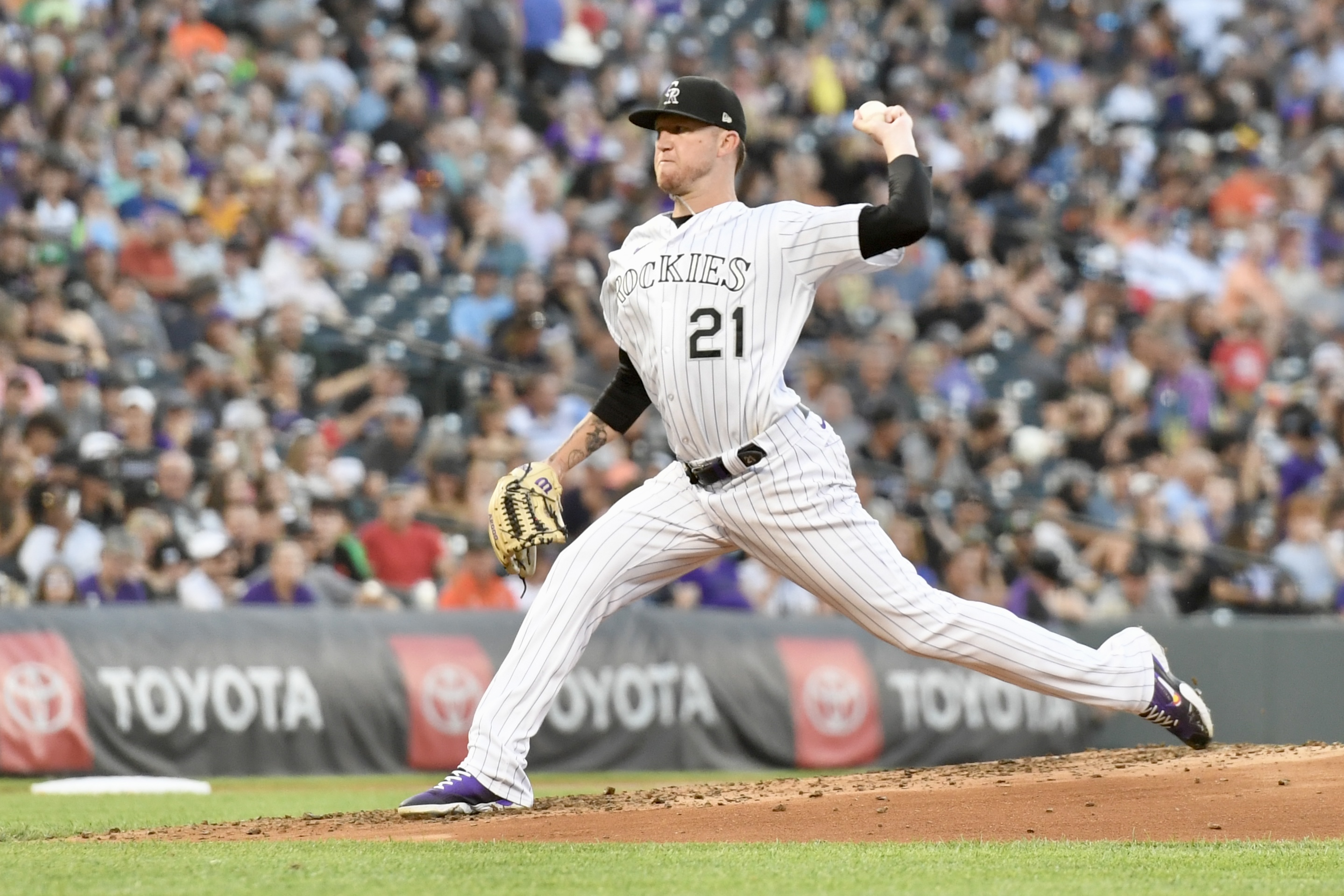 Rockies pitcher Kyle Freeland throws against the Oakland Athletics on Friday, July 28, 2023. (CarsonFieldcarson.field@gazette.comhttps://secure.gravatar.com/avatar/c524ef3d384945349bed78d70eb2d2cd?d=mm&r=g)