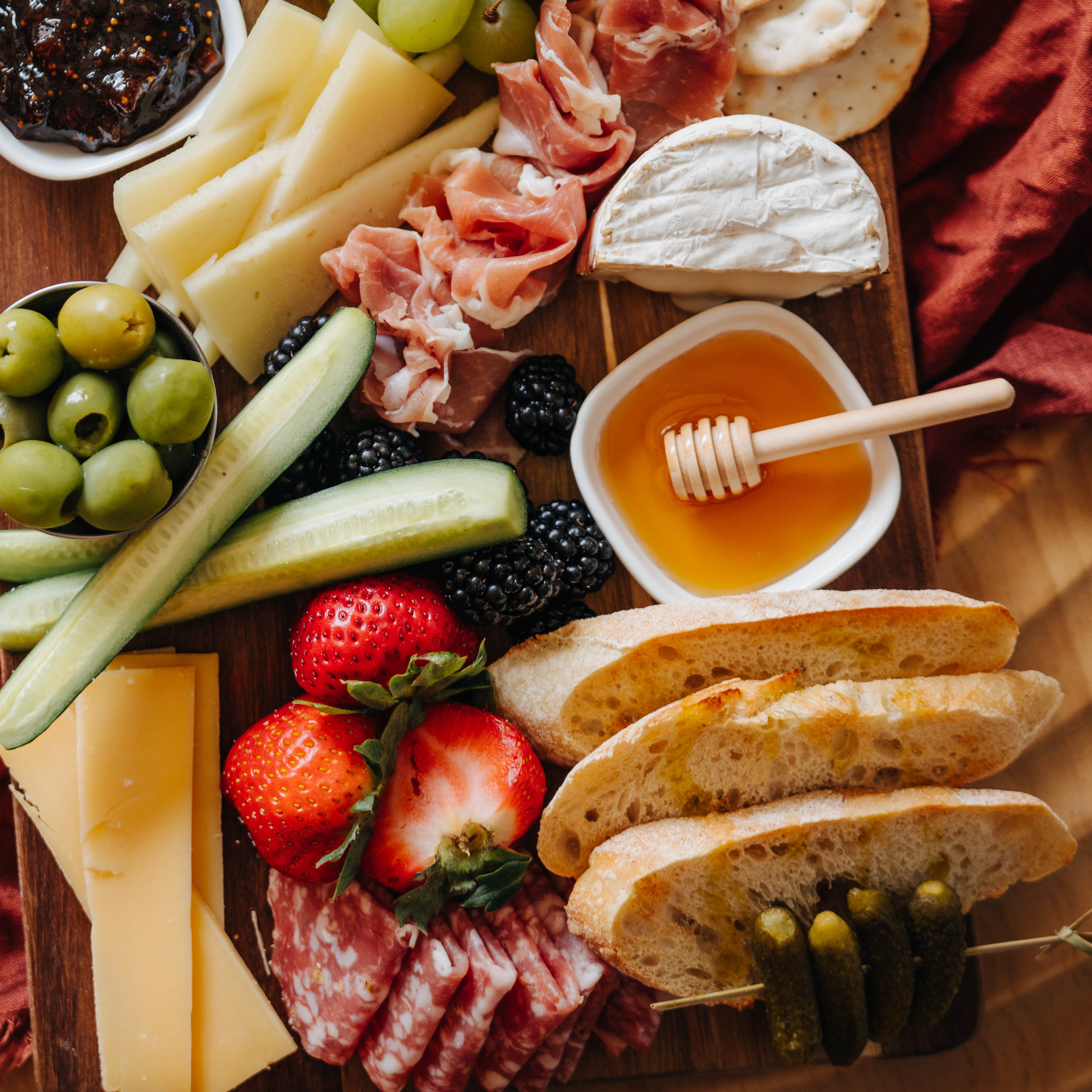 Several charcuterie options, as well as a brunch program on weekends, highlight the food menu at Wolf + Wildflower. (Courtesy Tamara McTavish Photography)