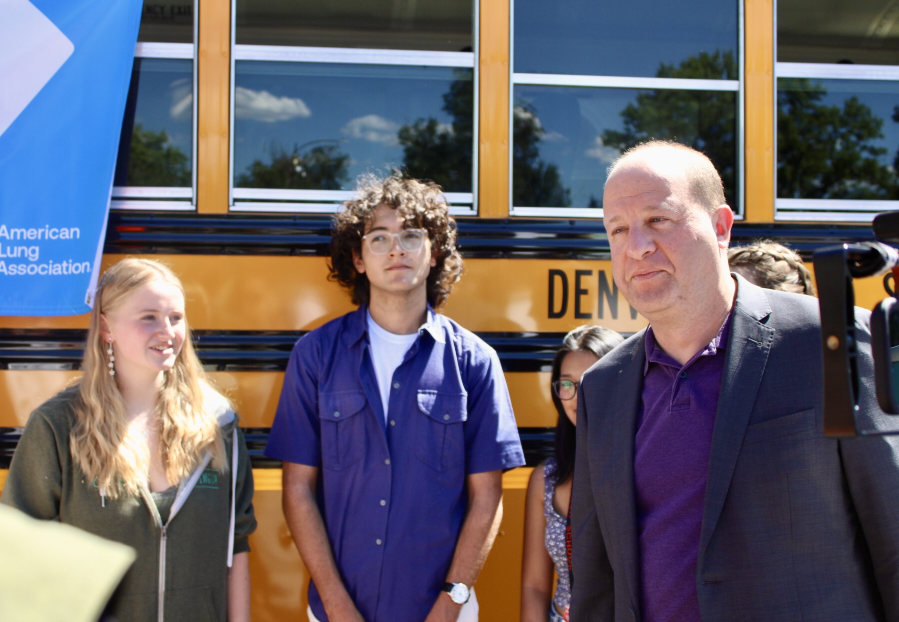 Colorado Gov. Jared Polis at East High School in Denver on Thursday, Aug. 31. The governor spoke about the $24 million grant providing 67 electrical school buses to 13 school districts. (NoahFestensteinCity Government Reporternoah.festenstein@denvergazette.comhttps://denvergazette.com/content/tncms/avatars/9/f0/326/9f032698-379f-11ee-8053-8bacbed4931f.60984dba383441d9647e0e740a08a8e6.png)