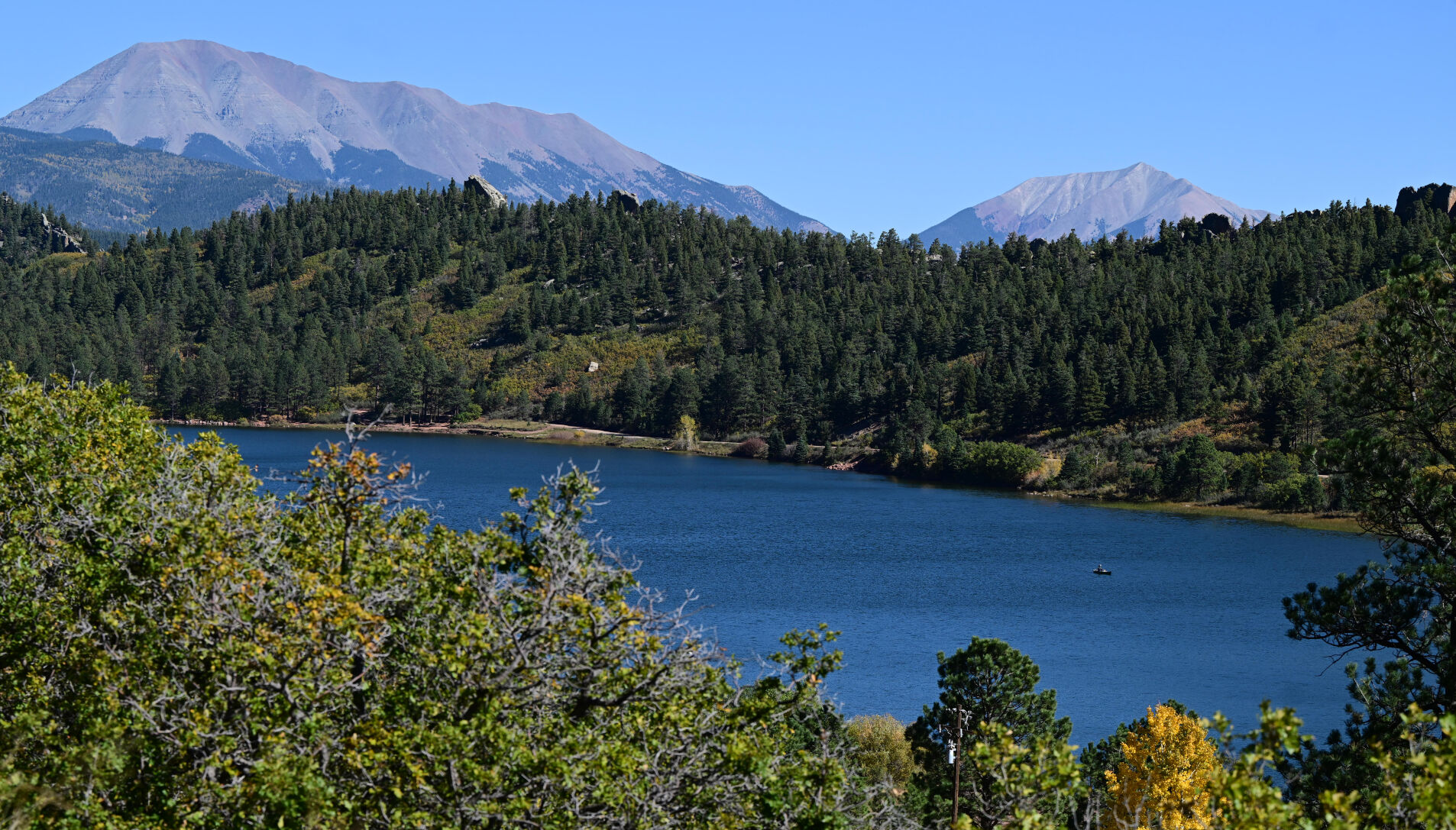 Monument Lake had a picturesque view of a couple of peaks and can be seen on the Highway of Legends between Stonewall and Trinidad. (Jerilee Bennett, The Gazette)