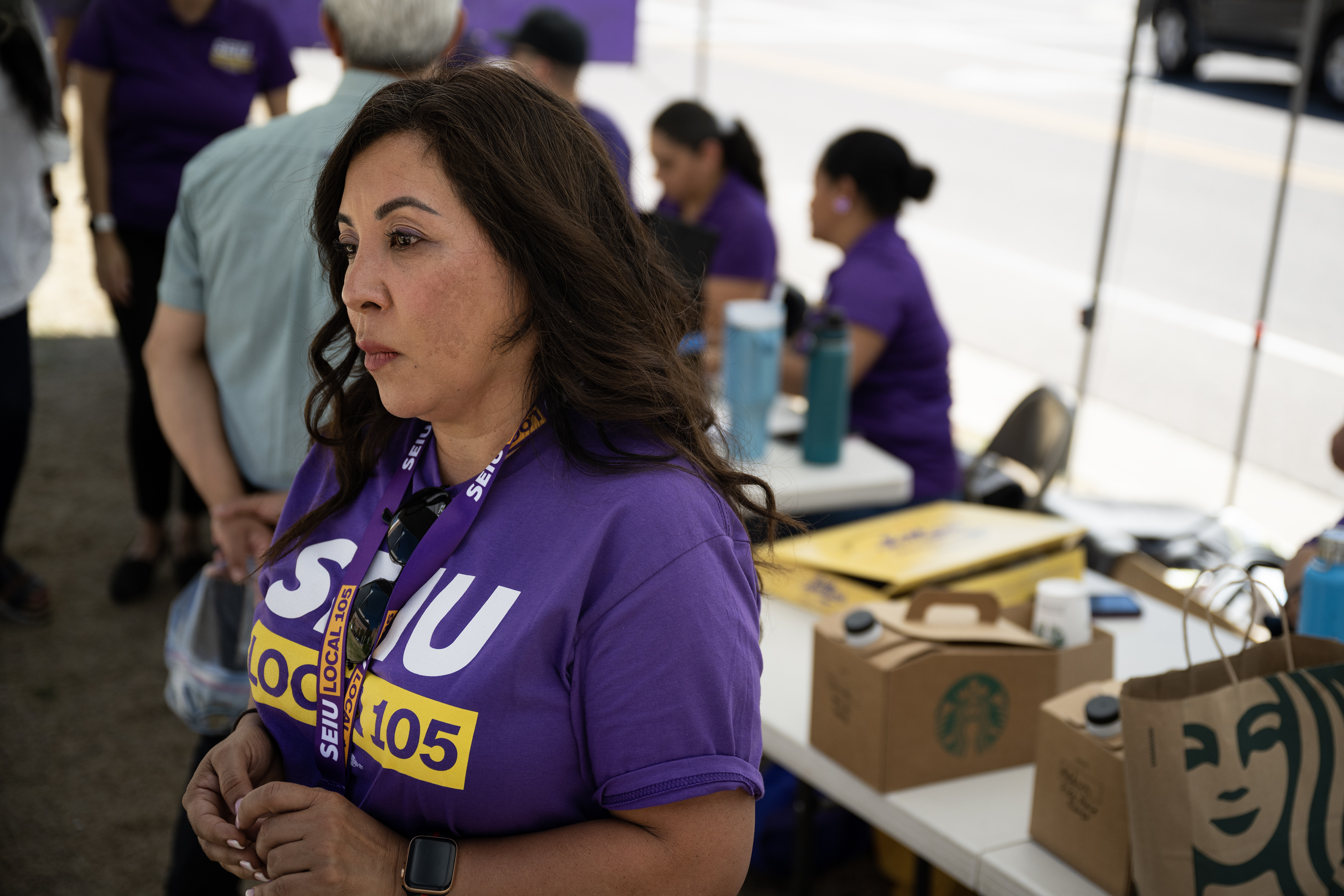 Kaiser Permanente medical interpreter Lorena Garcia speaks about the pressures she faces due to a lack of staffing while acting as a union rep at a voting tent set up by Service Employees International Union Local 105 Denver, outside of the Kaiser Permanente Franklin Medical Offices on Thursday, Aug. 31, 2023, in Denver. (Timothy Hurst/Denver Gazette) (TimHursttim.hurst@gazette.comhttps://secure.gravatar.com/avatar/aca82bd62b4ee425c598527cd6faa1b1?d=mm&r=g)