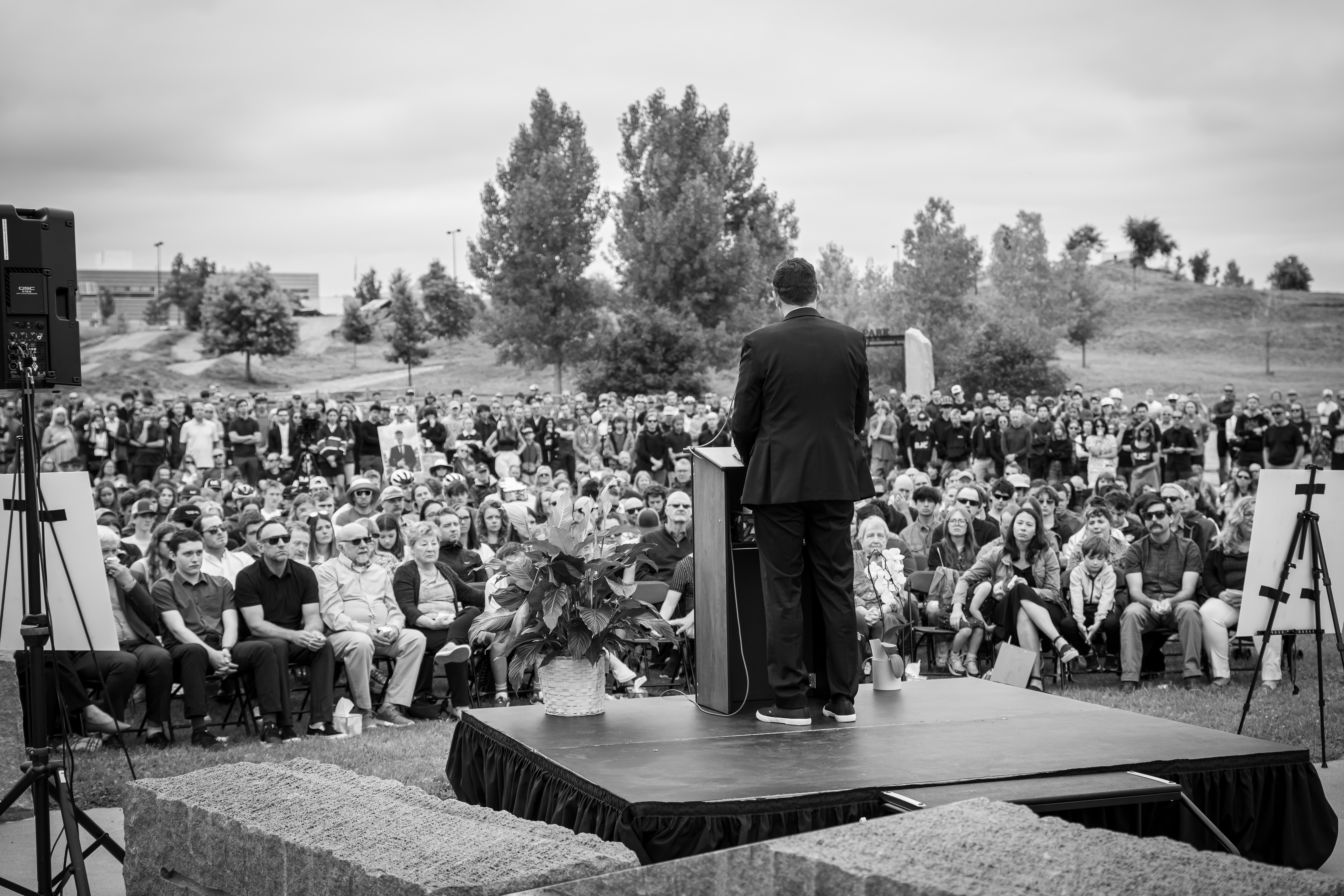 FILE PHOTO: Pictures from the memorial service for cyclist Magnus White, who was killed while training on Highway 119 outside of Boulder in 2023. (Courtesy of M.THURK Photography/Mike Thurk)