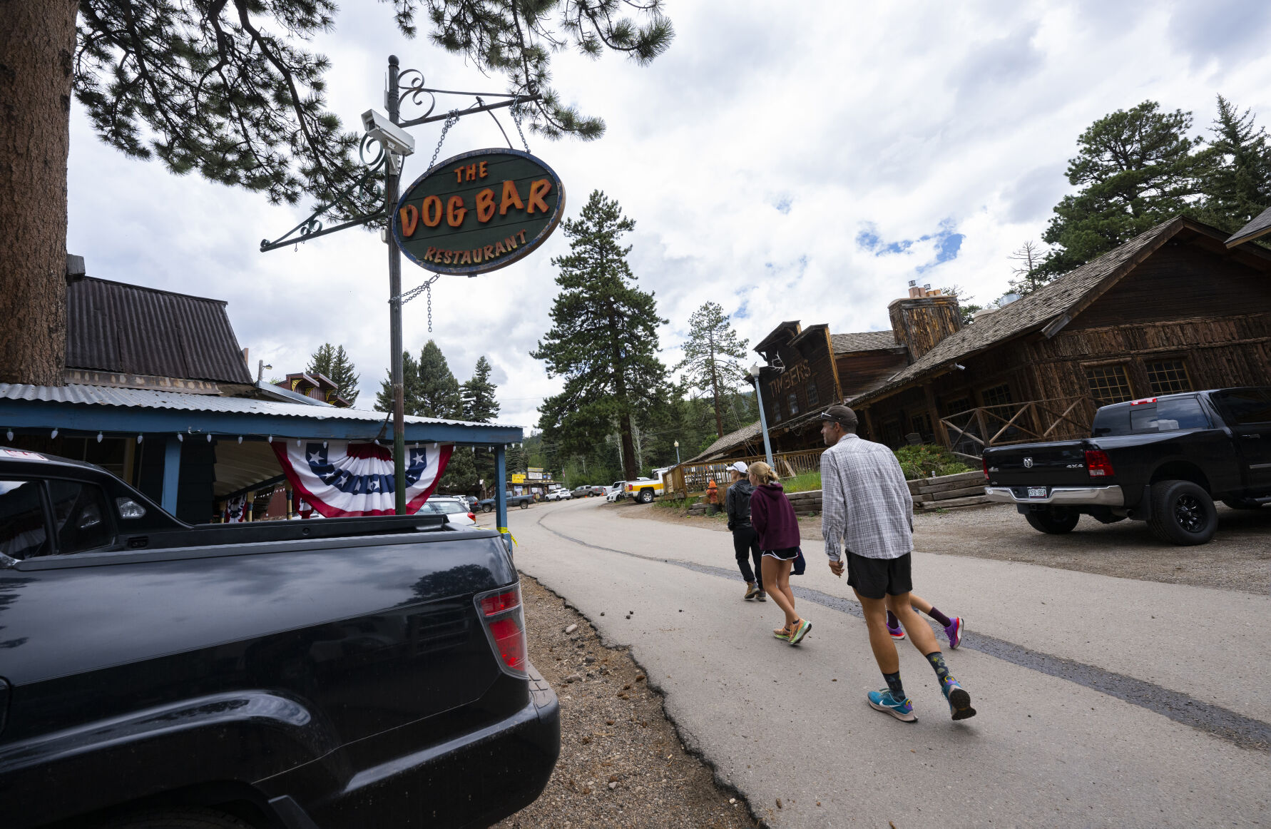 Visitors walk along Cuchara Avenue Tuesday, Aug. 1, 2023, in Cuchara, Colo. The little town is along Highway of Legends between La Veta and Trinidad. (The Gazette, Christian Murdock) (Christian Murdock/The Gazette)