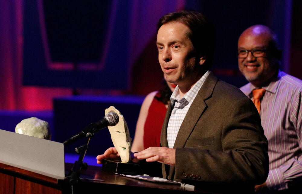 Newly promoted Fine Arts Center Theatre Company Producing Artistic Director Christopher L. Sheley accepted the 2017 Henry Award for his scenic design for 'Man of La Mancha.' (Courtesy Brian Landis Folkins)