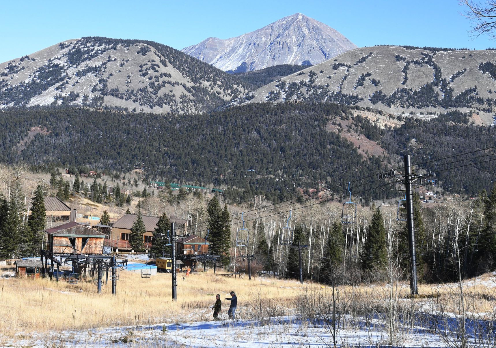Three of the old chair lifts are left at Cuchara Mountain Park. The slopes at the old resort offer beautiful views of the Spanish Peaks. (JERILEE BENNETT, THE GAZETTE)