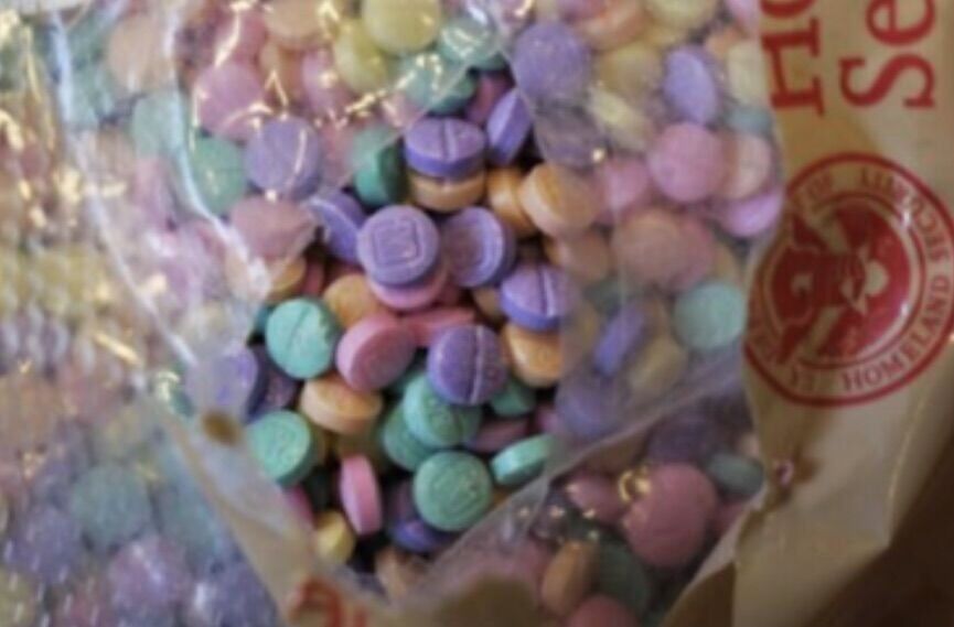 Multicolored fentanyl pills, or “rainbow fentanyl,” can resemble candy. (Courtesy of El Paso County Public Health)