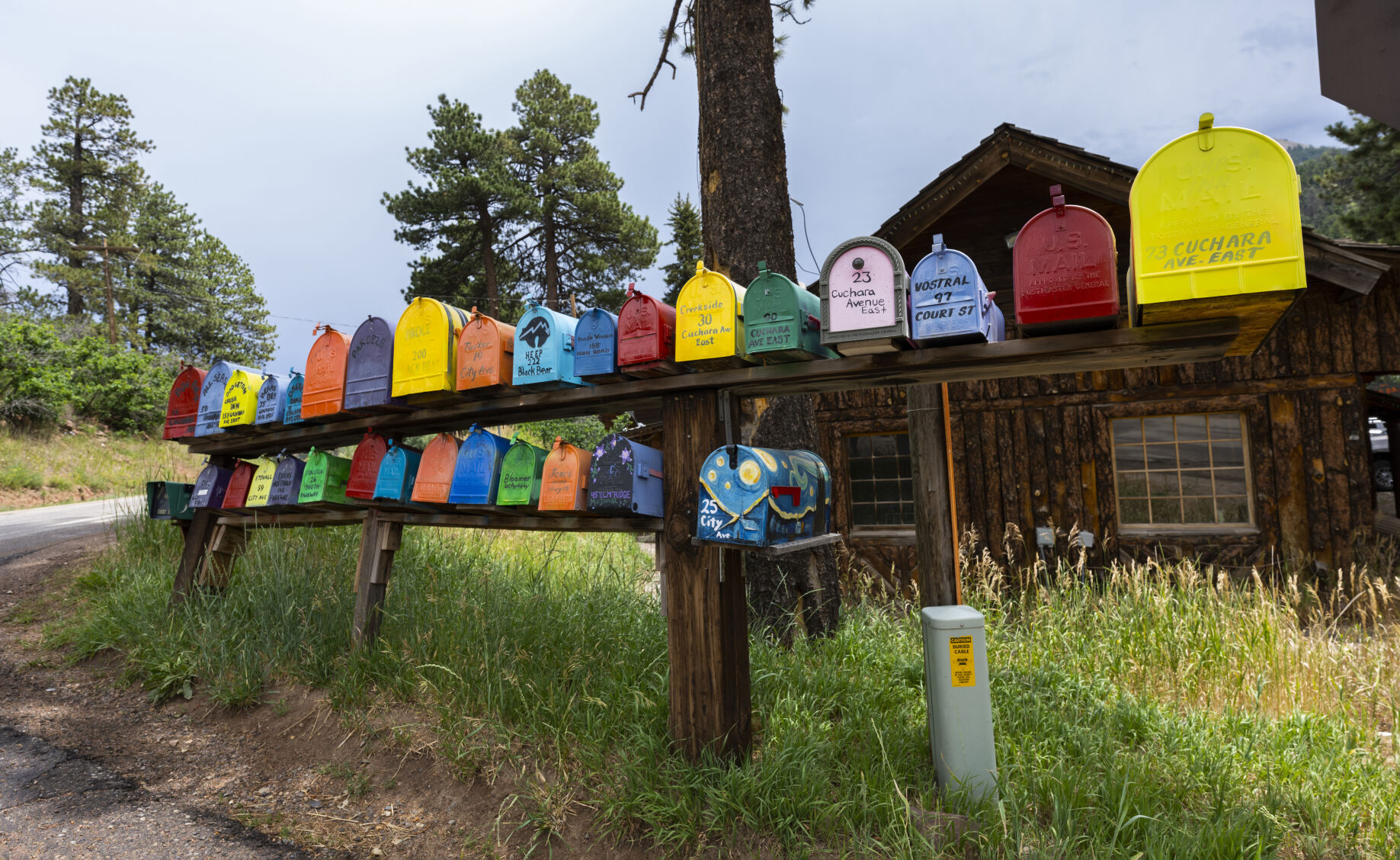 Colorful mailboxes line the road in Cuchara, Colo., Tuesday, Aug. 1, 2023. (The Gazette, Christian Murdock) (Christian Murdock/The Gazette)