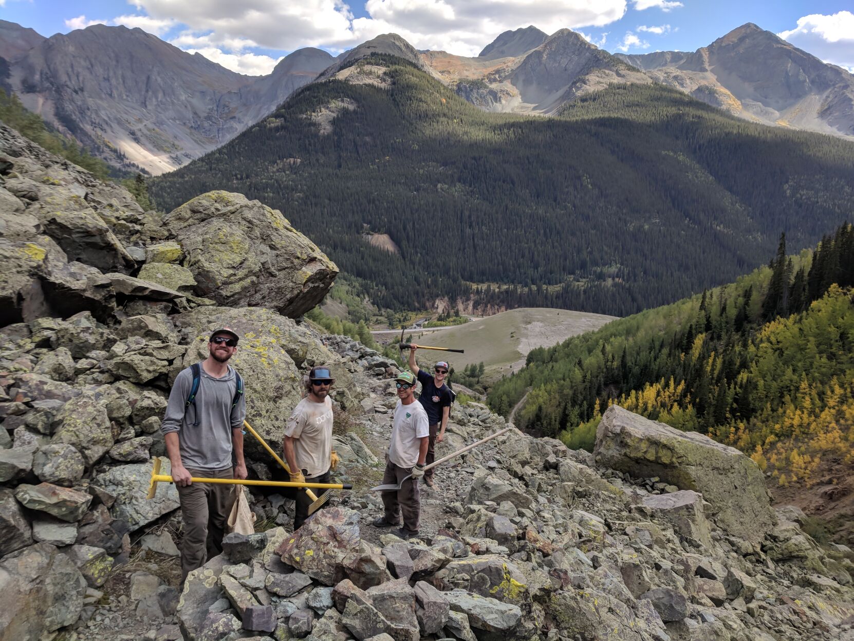 Flagging some of what will be the Bakers Park trail system above Silverton. Silverton Singletrack Society envisions 30 miles in easy reach of town. The project recently broke ground. Photo courtesy Silverton Singletrack Society