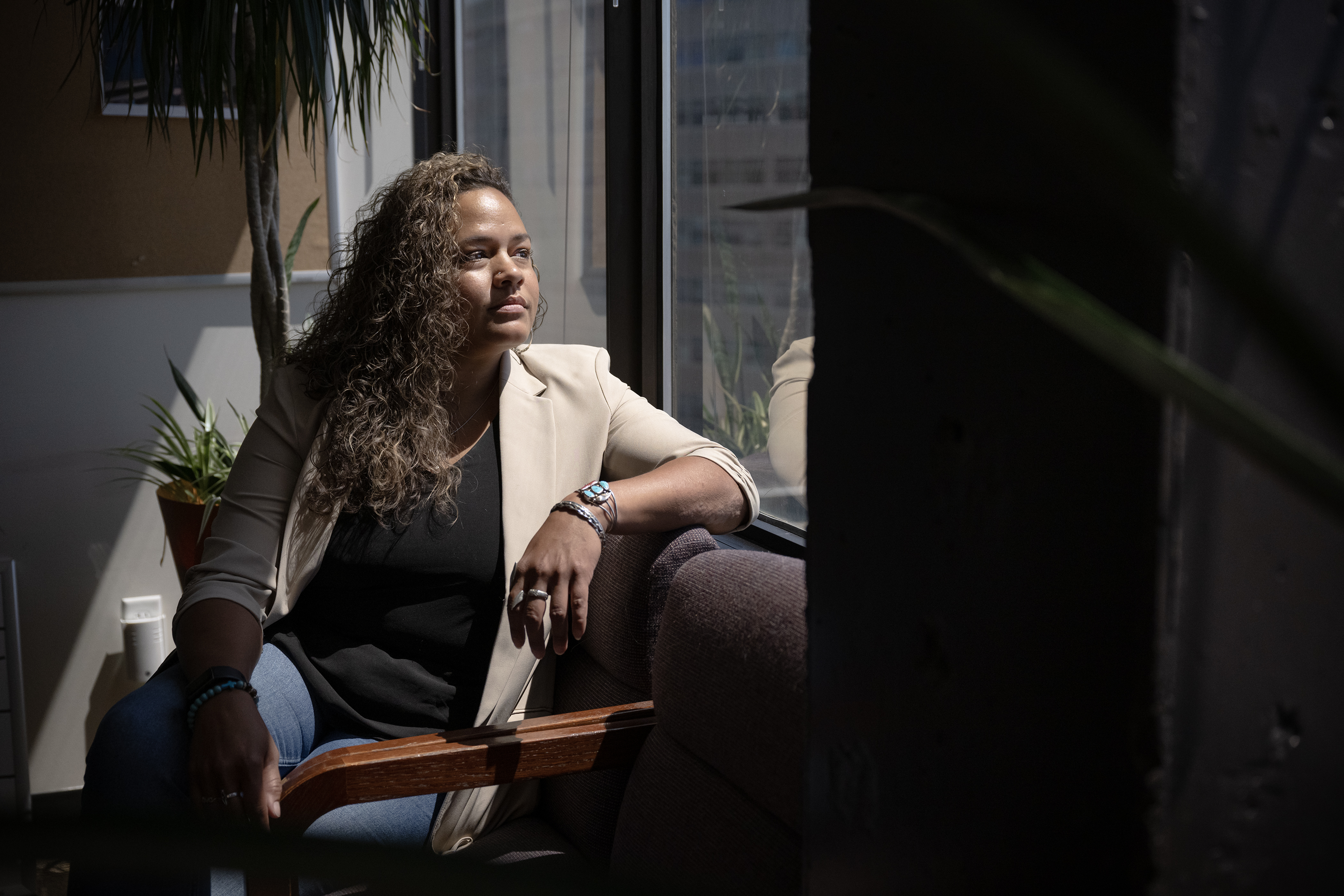 Nicole Monroe, the director of Denver’s Office of Community Violence Solutions, sits for a portrait at their office off West Colfax Avenue on Wednesday, Aug. 9, 2023, in Denver. (Timothy Hurst/Denver Gazette) (TimHursttim.hurst@gazette.comhttps://secure.gravatar.com/avatar/aca82bd62b4ee425c598527cd6faa1b1?d=mm&r=g)