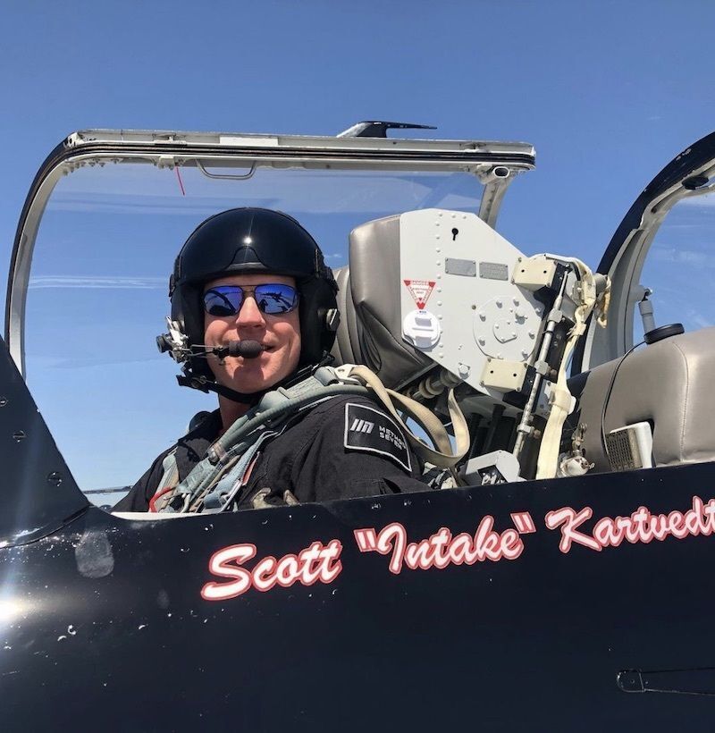 Colorado Springs resident and former Navy fighter pilot Scott “Intake” Kartvedt has lived a storied life, including five combat missions, a stint with the Navy Blue Angels and a gig as Tom Cruise’s stunt double in “Top Gun: Maverick.” (Courtesy photos)