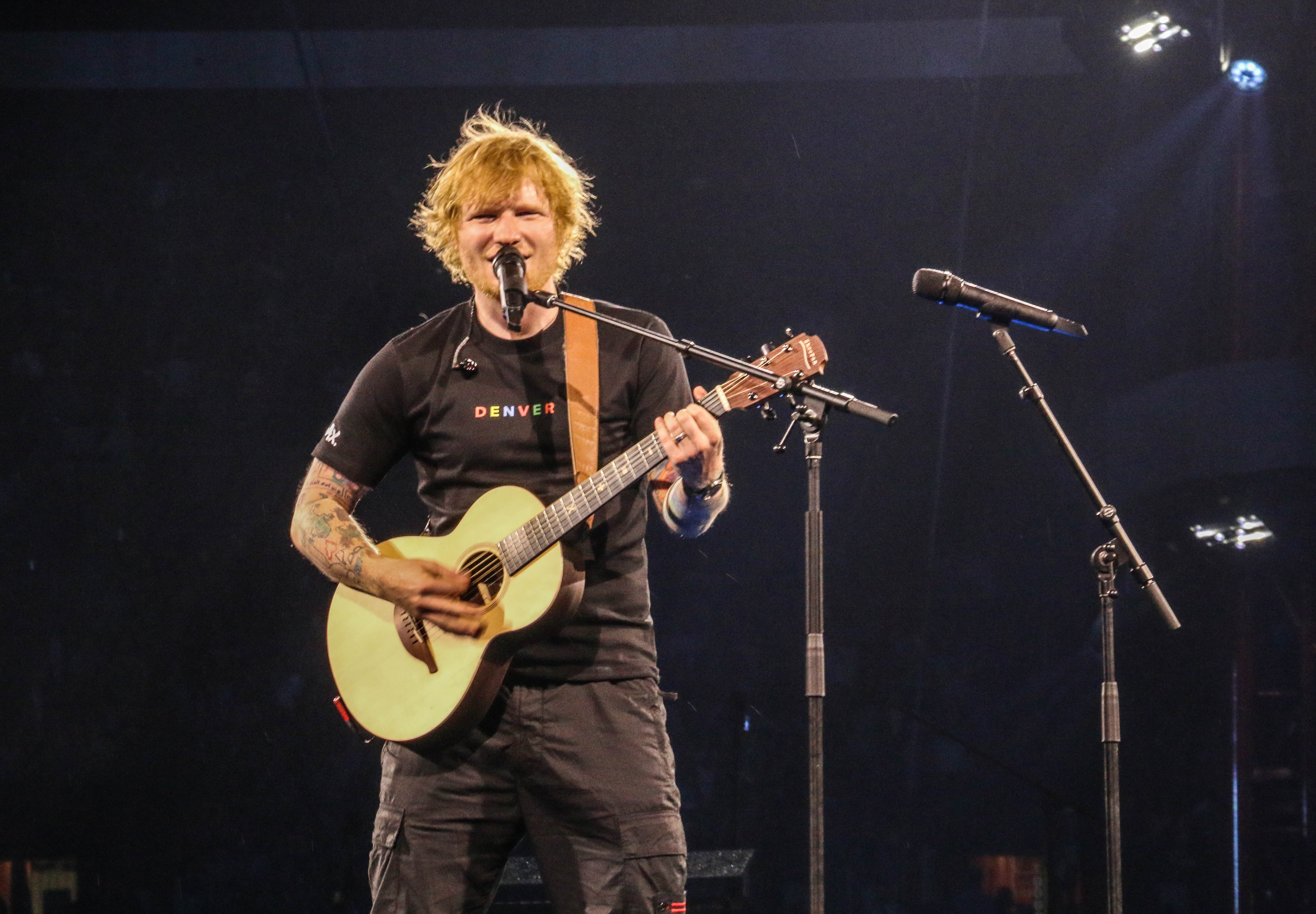 Ed Sheeran performs in concert at Empower Field at Mile High Stadium in Denver on Aug. 19, 2023. (JOHN MOORE, Denver Gazette)