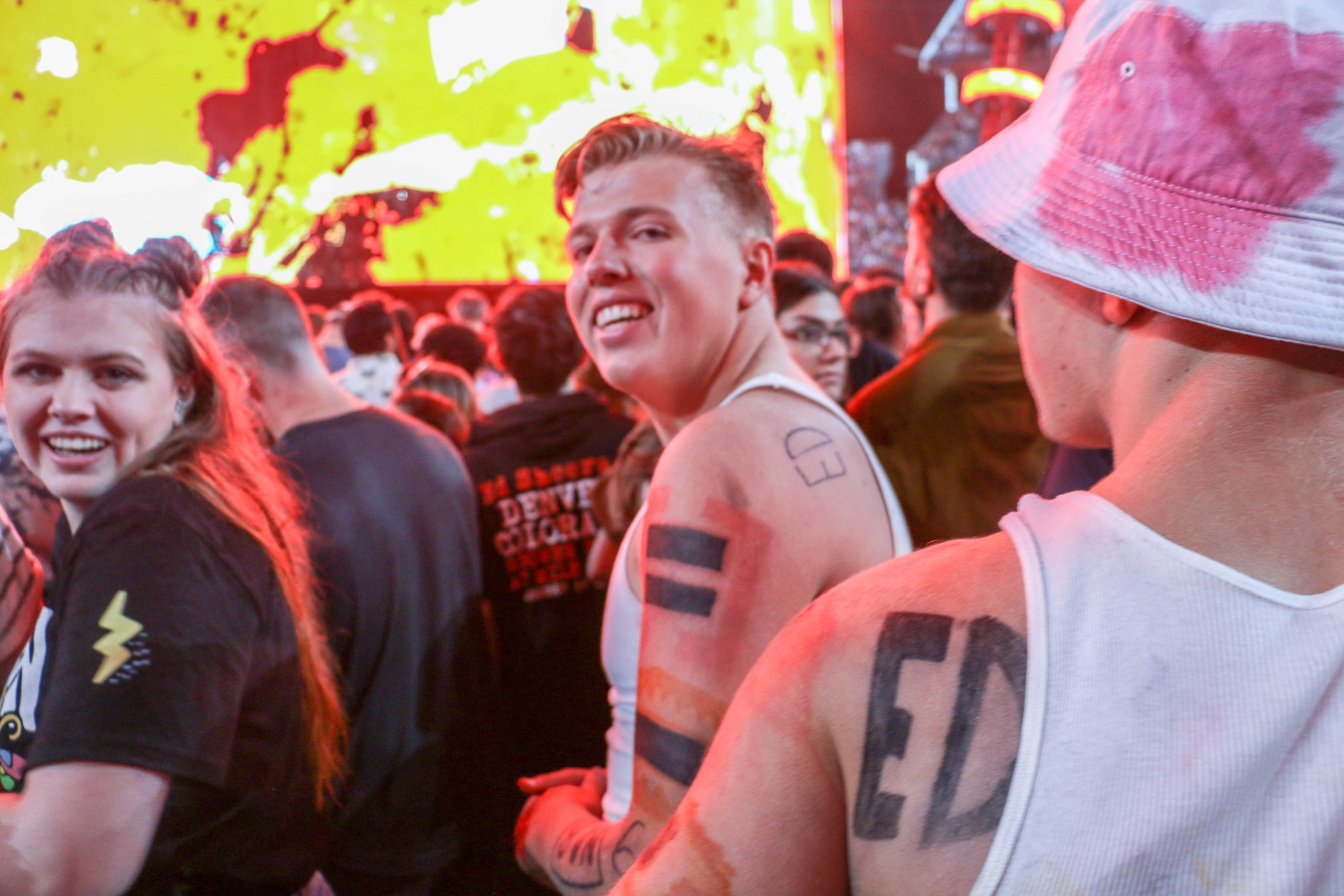 Ed Sheeran's young fans wear their love for the singer on their skin. (JOHN MOORE, Denver Gazette)
