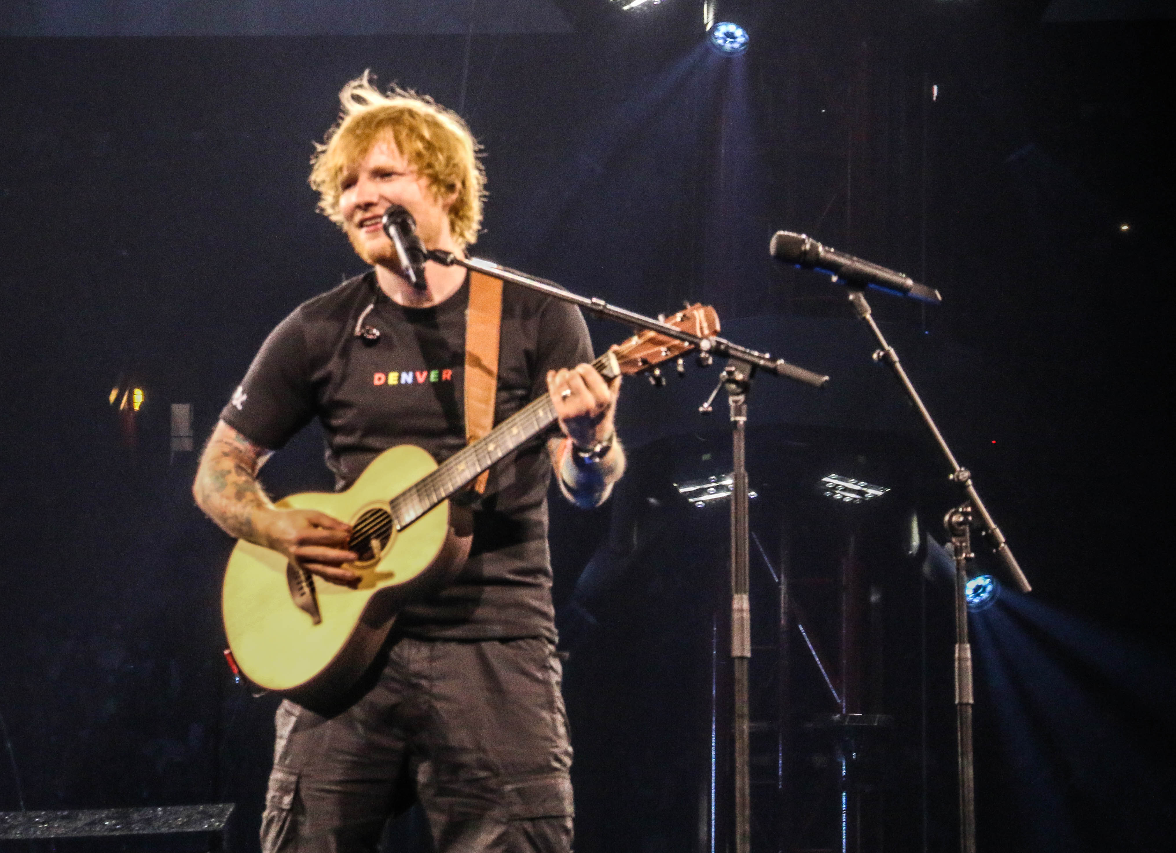 Ed Sheeran performs in concert at Empower Field at Mile High Stadium in Denver on Aug. 19, 2023. (JOHN MOORE, Denver Gazette)