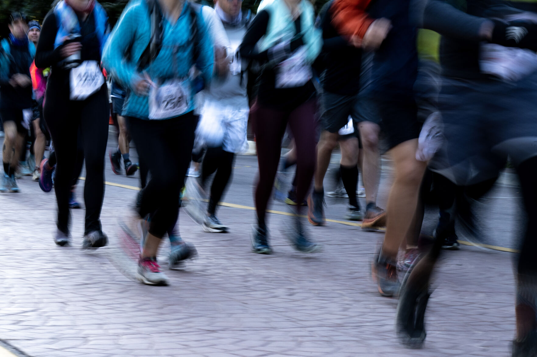 Runners take off from the starting line of the Pikes Peak Ascent on Saturday, Sept. 16, 2023. (Parker Seibold, The Gazette) (Parker Seibold)