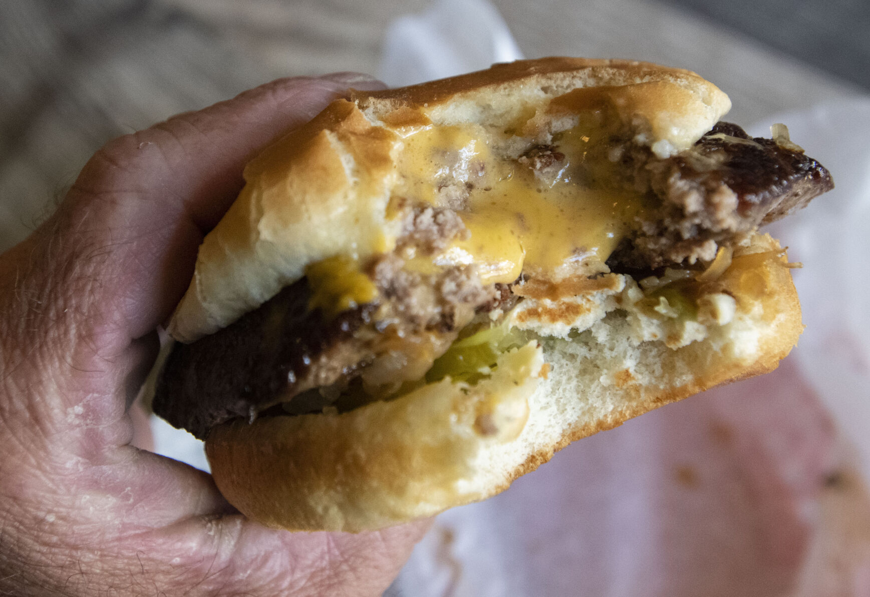 Juicy Lucy burger at Lucy’s Burger Bar. Christian Murdock062422-fam-craving 2.jpg (copy) (photos by Christian Murdock, The denver Gazette)