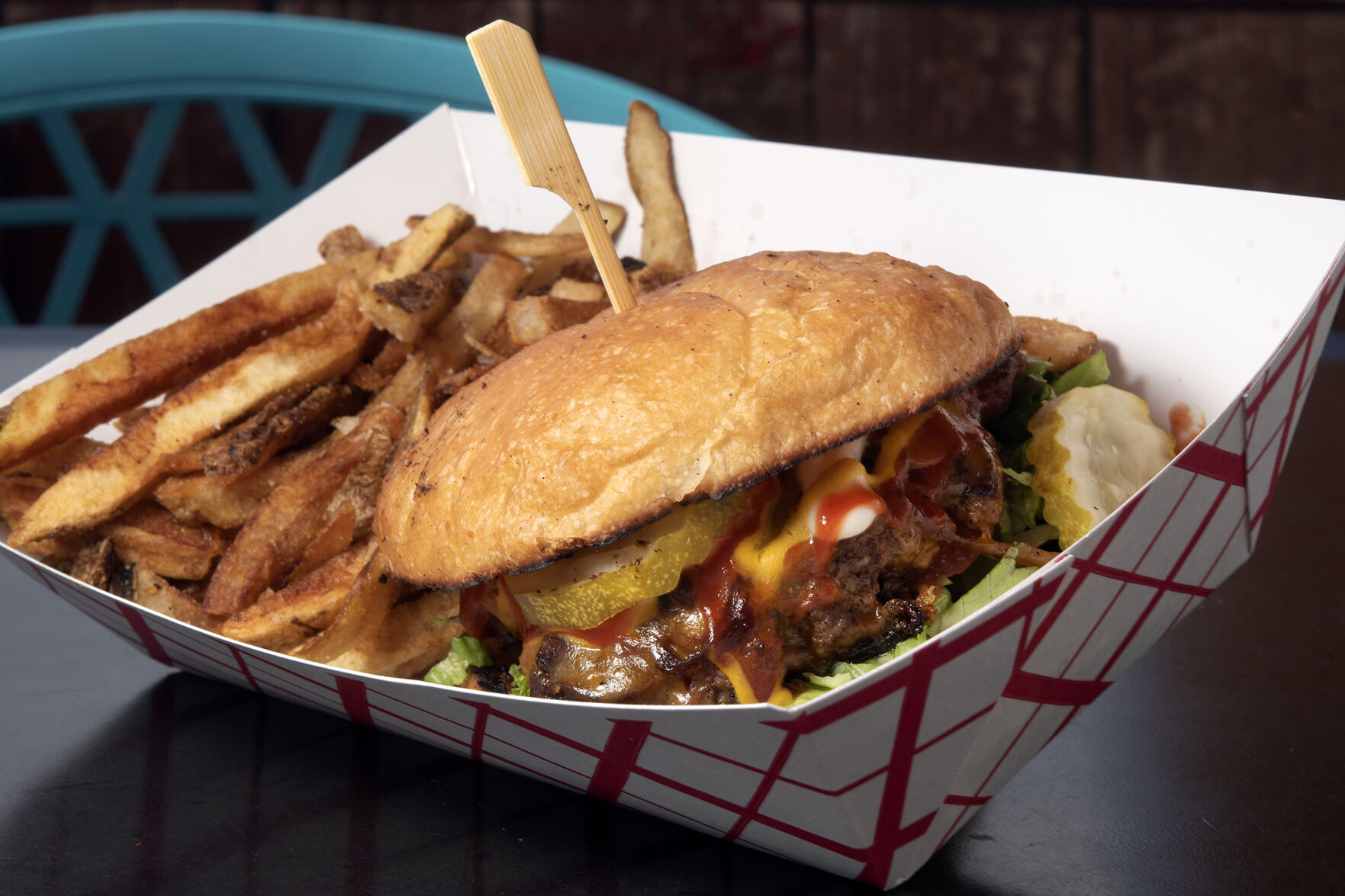 The Green Line Grill (Located at: 230 Pueblo Ave.) “The Deluxe with Fries” Tuesday July 26, 2022. Photo by Jeff Kearney. (Jeff Kearney)