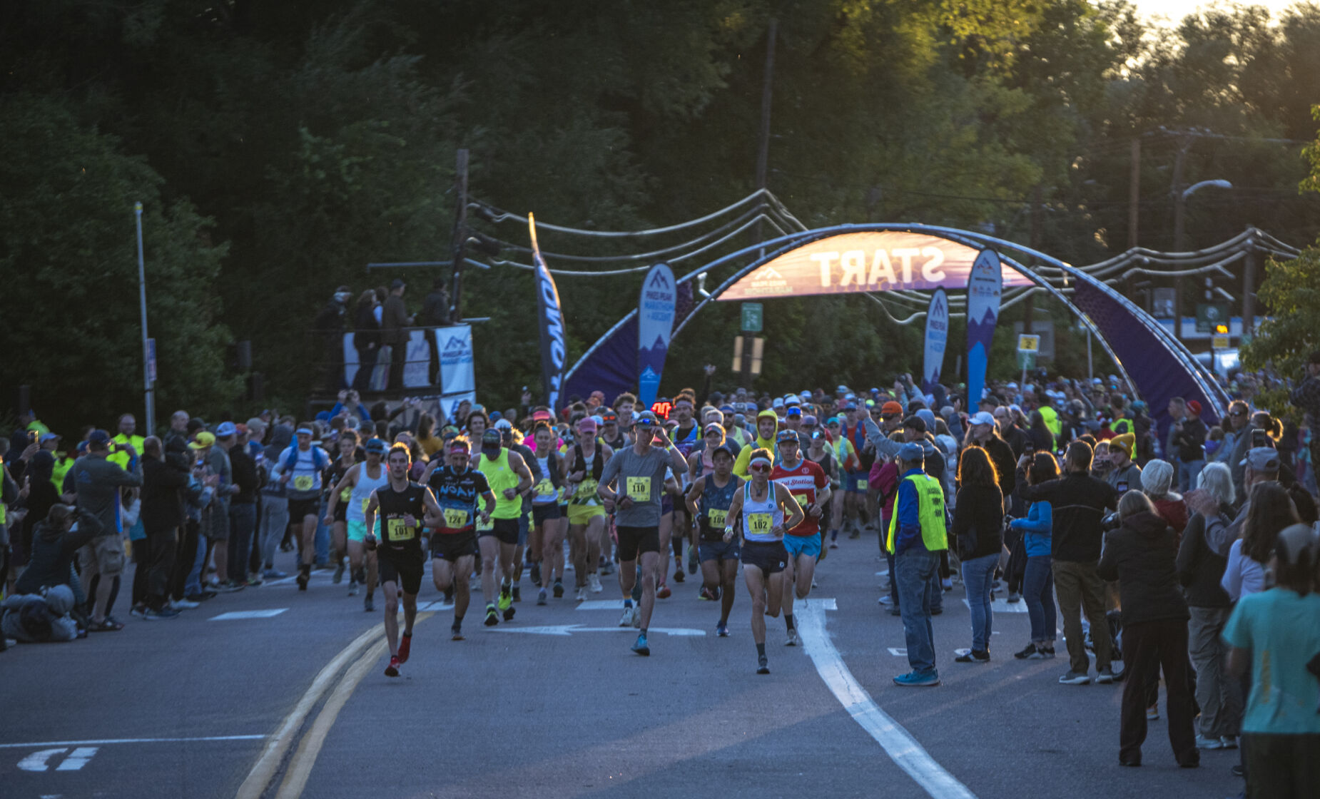 The 68th running of the Pikes Peak Marathon starts in Manitou Springs on Sunday, September 17, 2023. (Gabi Broekema)