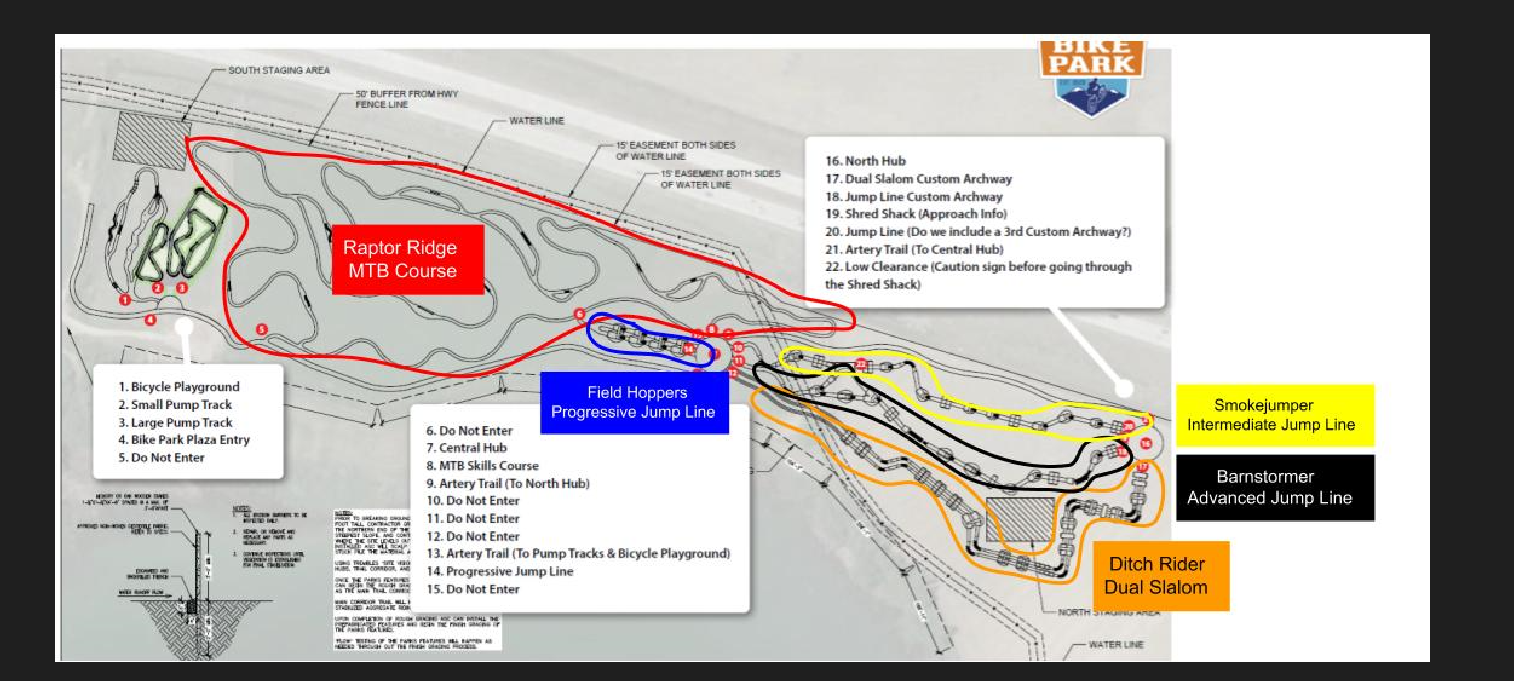 Berthoud Bike Park map (Courtesy, Town of Berthoud)